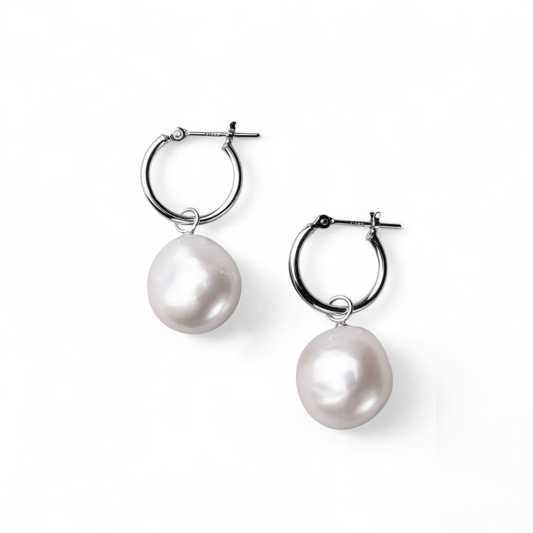 淡水真珠  バロック　リングピアス K14WG