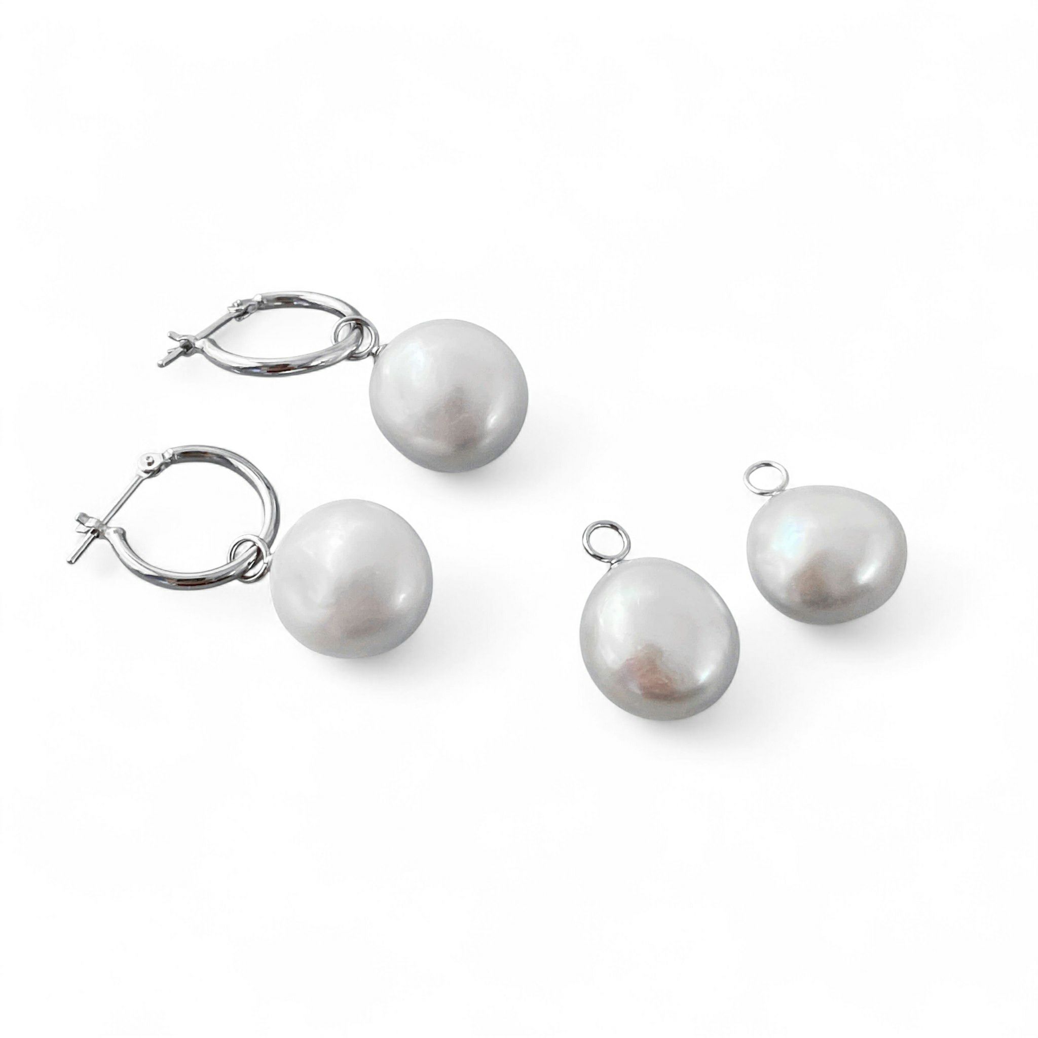 淡水真珠  バロック　リングピアス K14WG