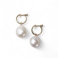淡水真珠  バロック　リングイヤリング K18YG 