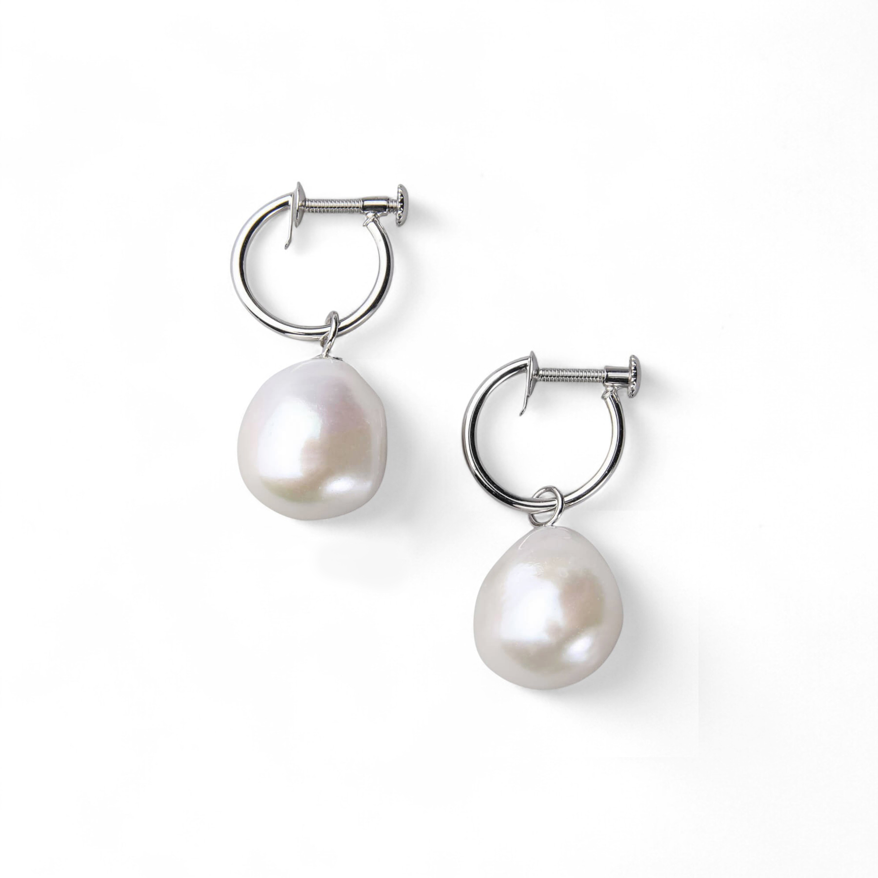 淡水真珠  バロック　リングイヤリング K14WG