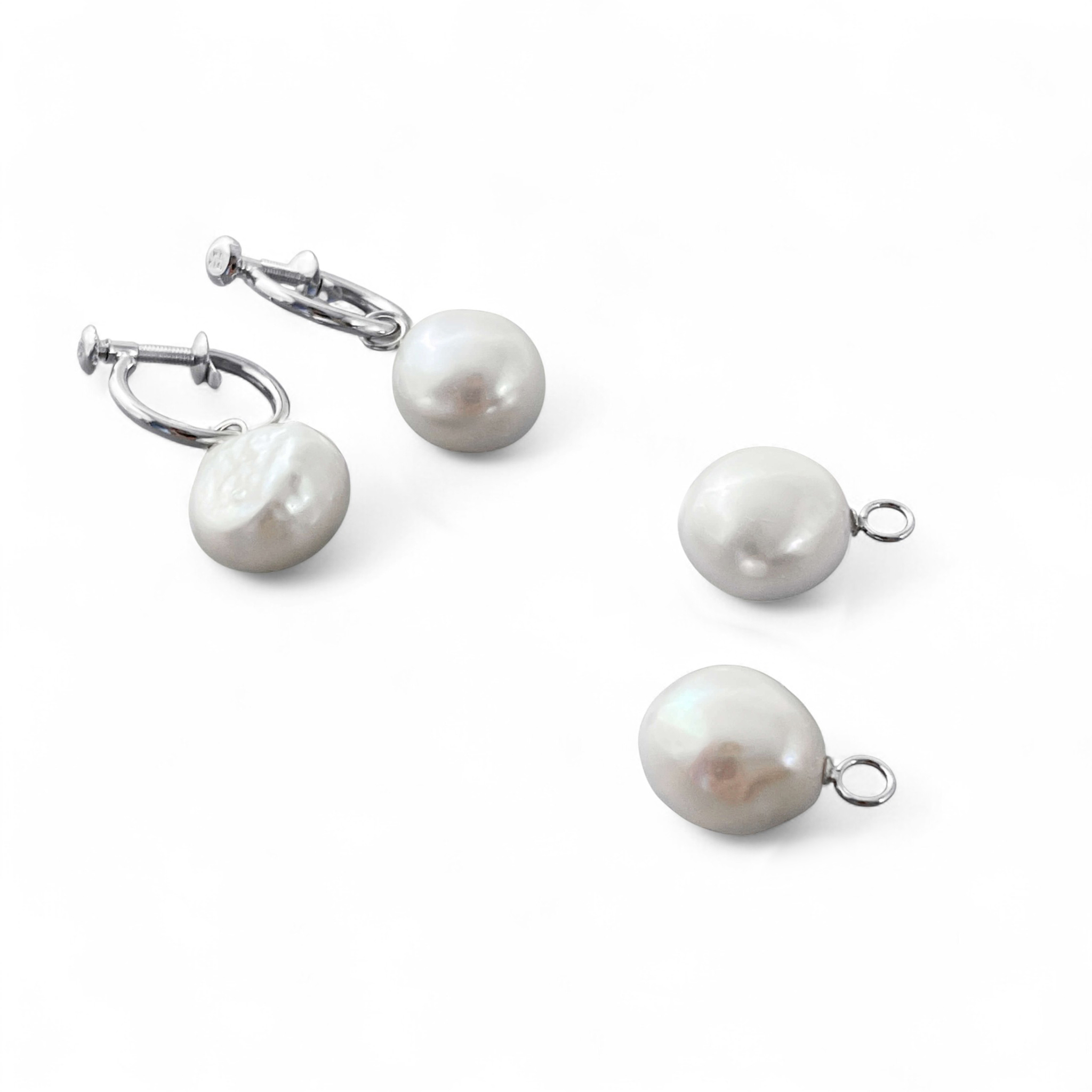 淡水真珠  バロック　リングイヤリング K14WG