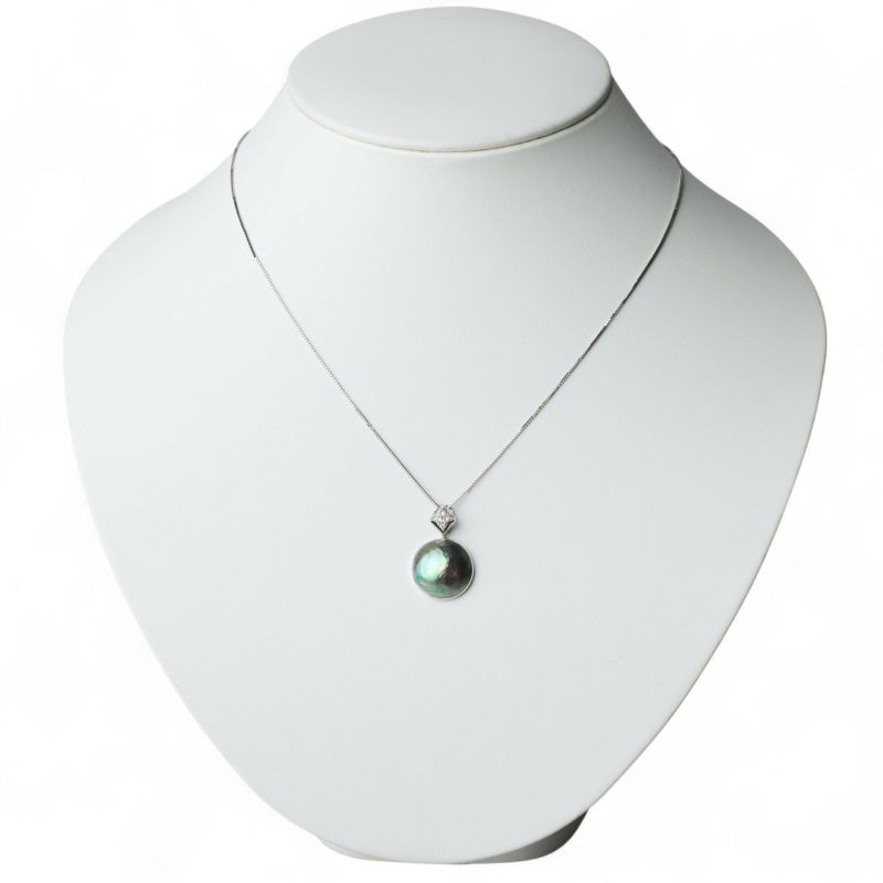 アワビ真珠　ペントップ　15mmUP WG ダイヤ