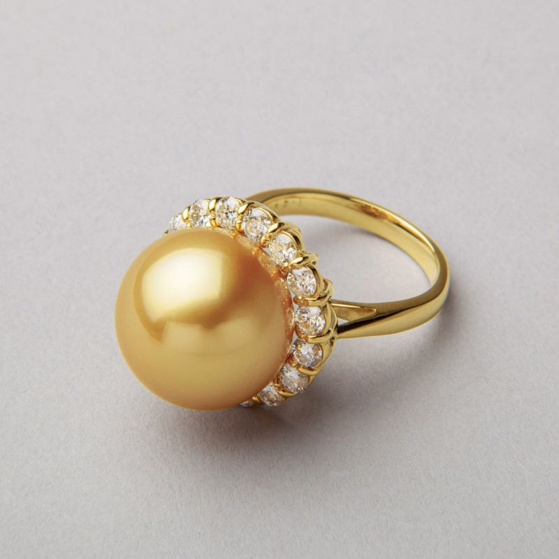 『品質重視』新品 気質真珠リングk18 ダイヤモンドネックレス南洋真珠r83
