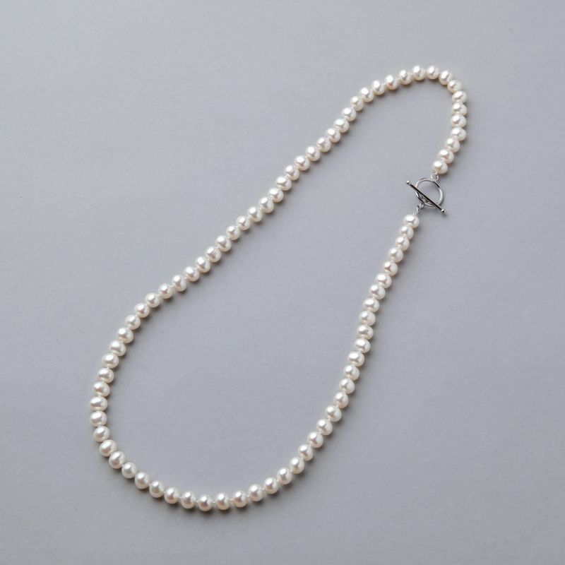 淡水真珠 ネックレス5.5-6.0mm 50cm マンテル 淡水真珠ネックレス