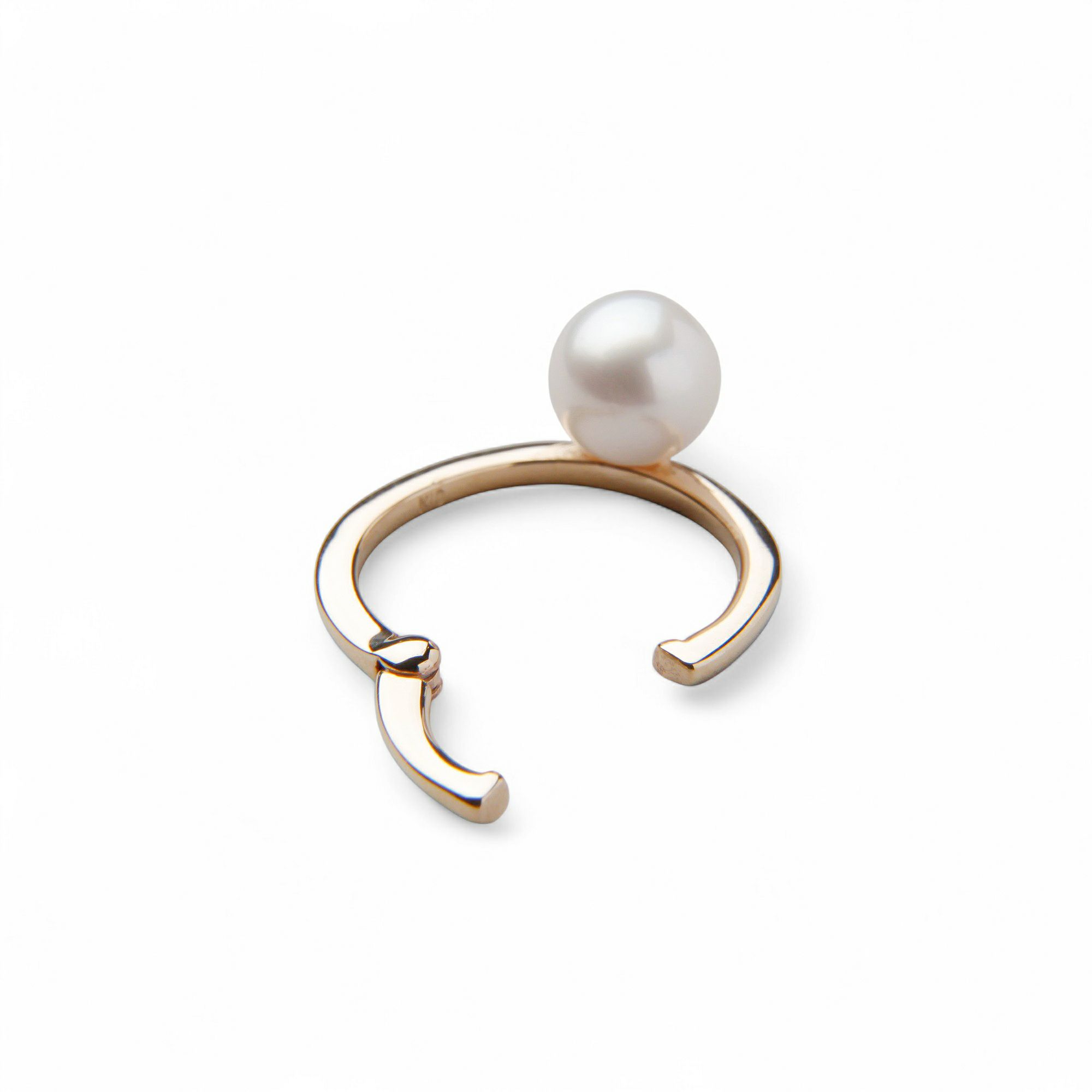 Carina あこや7mm イヤカフ片耳 K10YG　白/黒