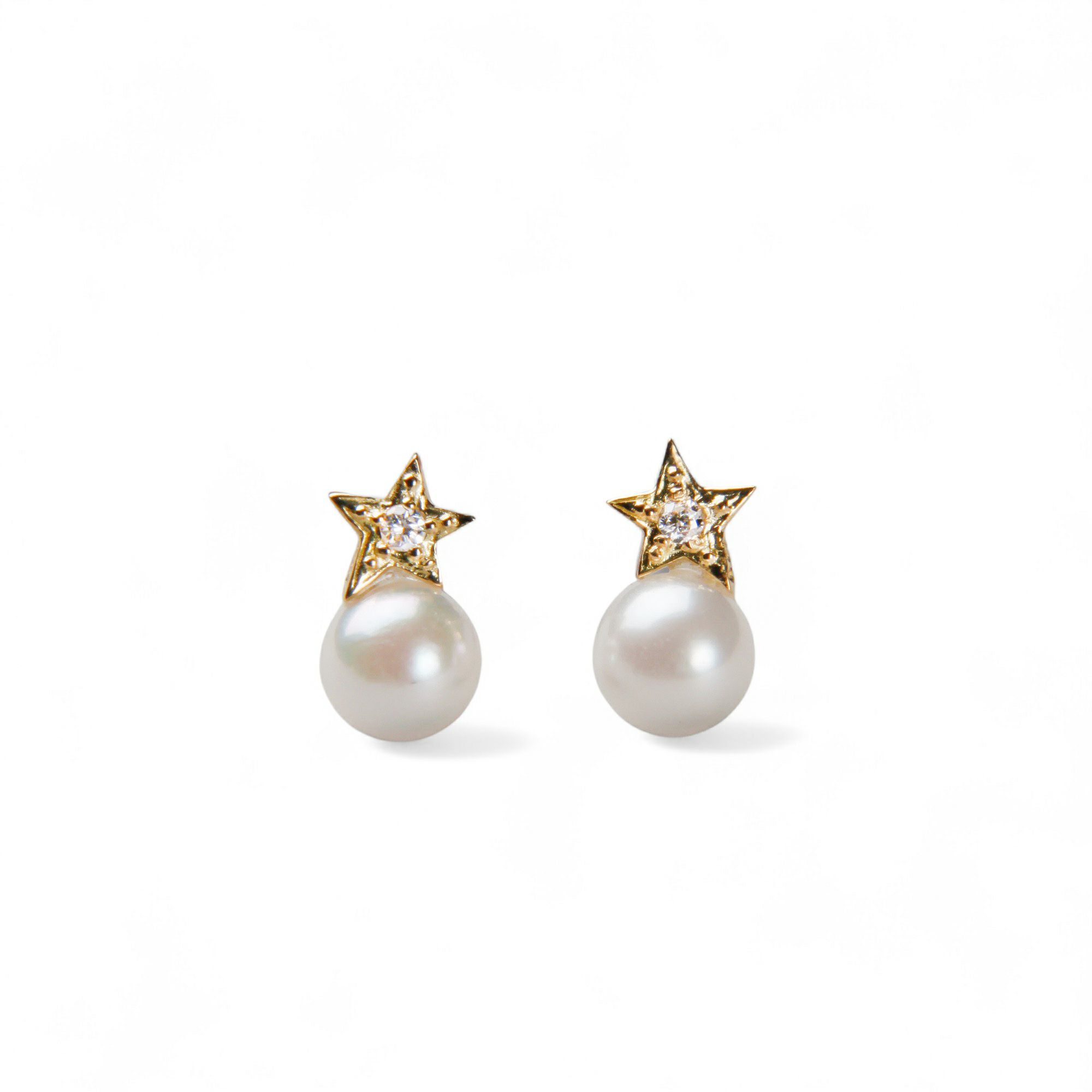 Petit Claire あこやスターピアス　4.5mm YG