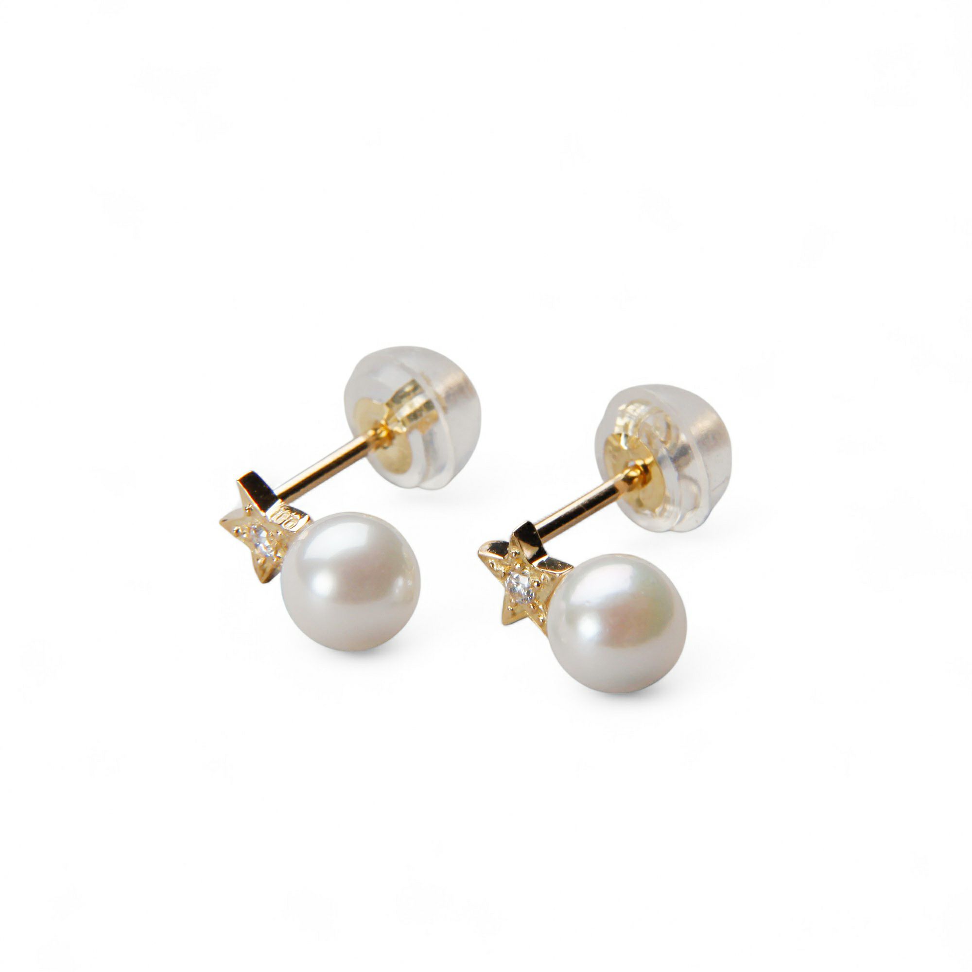 Petit Claire あこやスターピアス　4.5mm YG