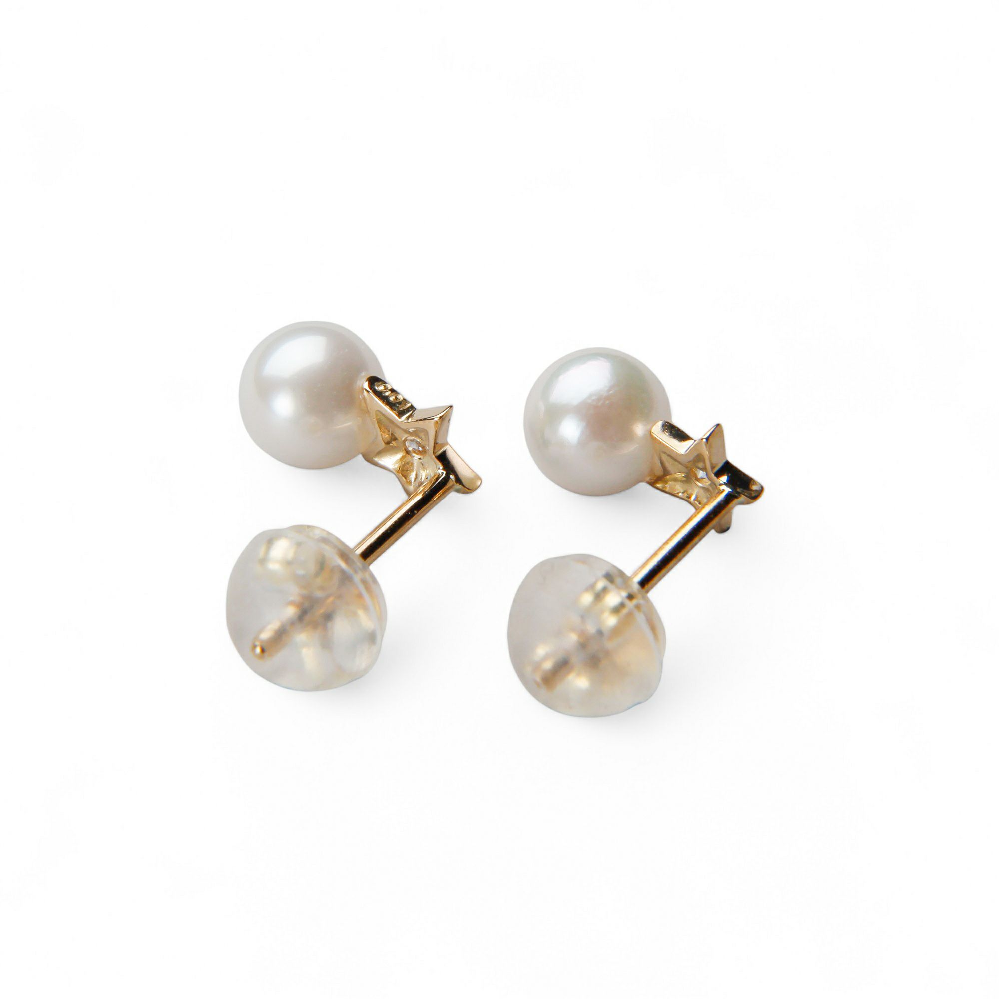 Petit Claire あこやスターピアス　4.5mm YG