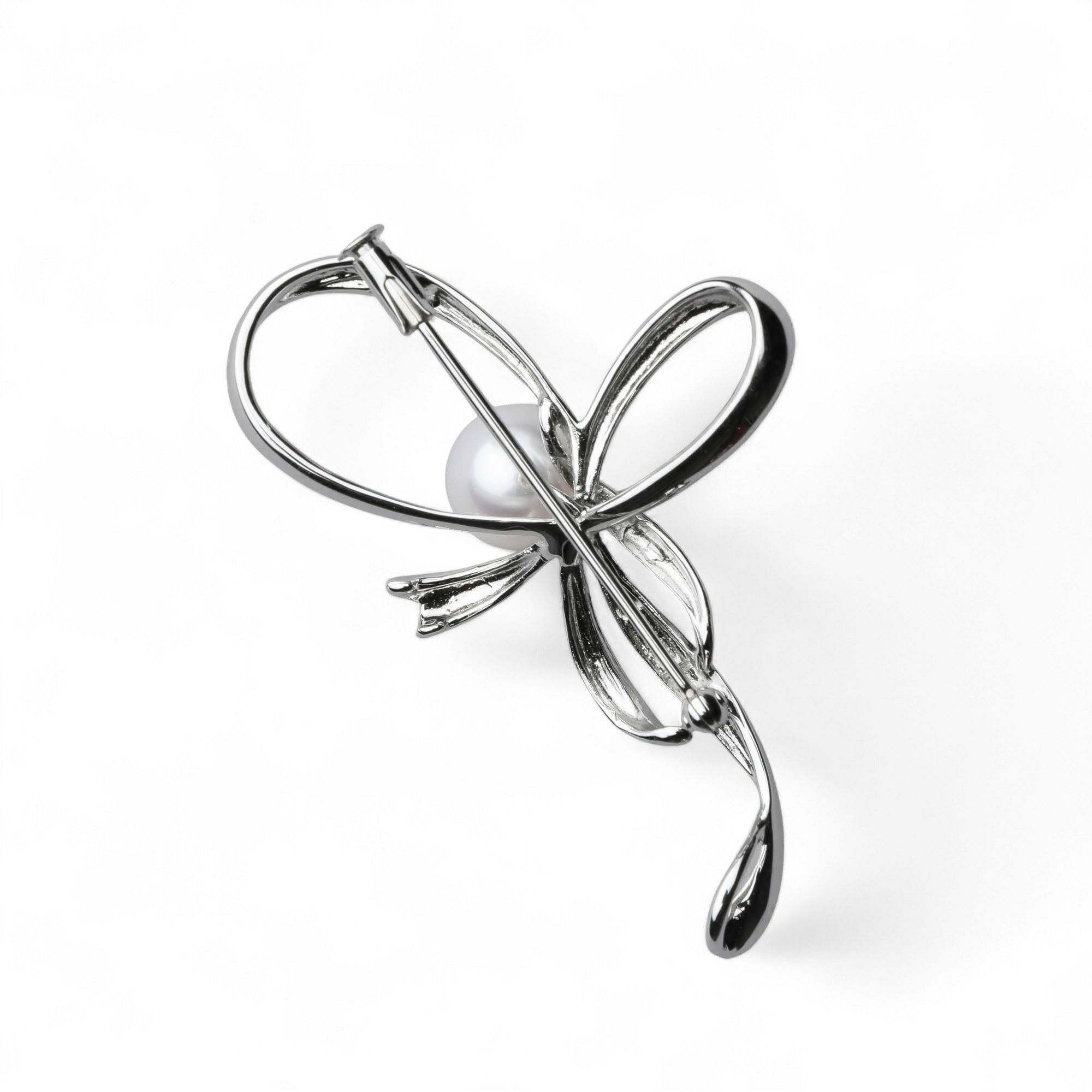 淡水真珠 ブローチ リボン9mmUP SV925