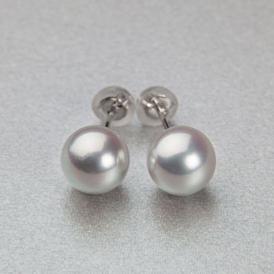 オーロラ真多麻真珠 ピアス8.5-9.0mm PT900 | 花珠真珠ピアス・イヤリング