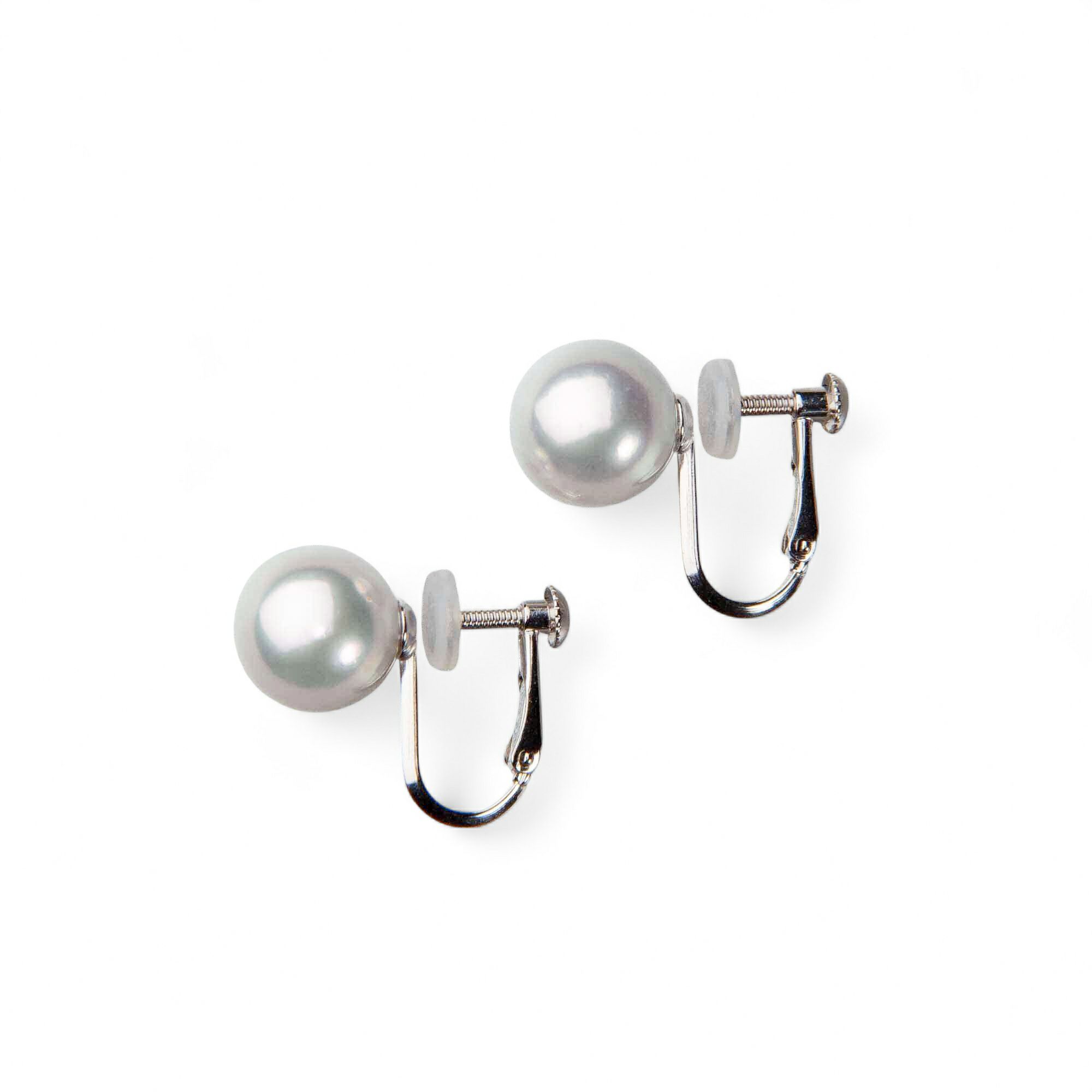 オーロラ真多麻真珠 イヤリング　8.5-9.0mm K14WG