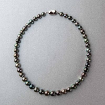 タヒチ黒蝶真珠 ネックレス 8.0-10.9mm マルチカラー オーロラ南太平洋 