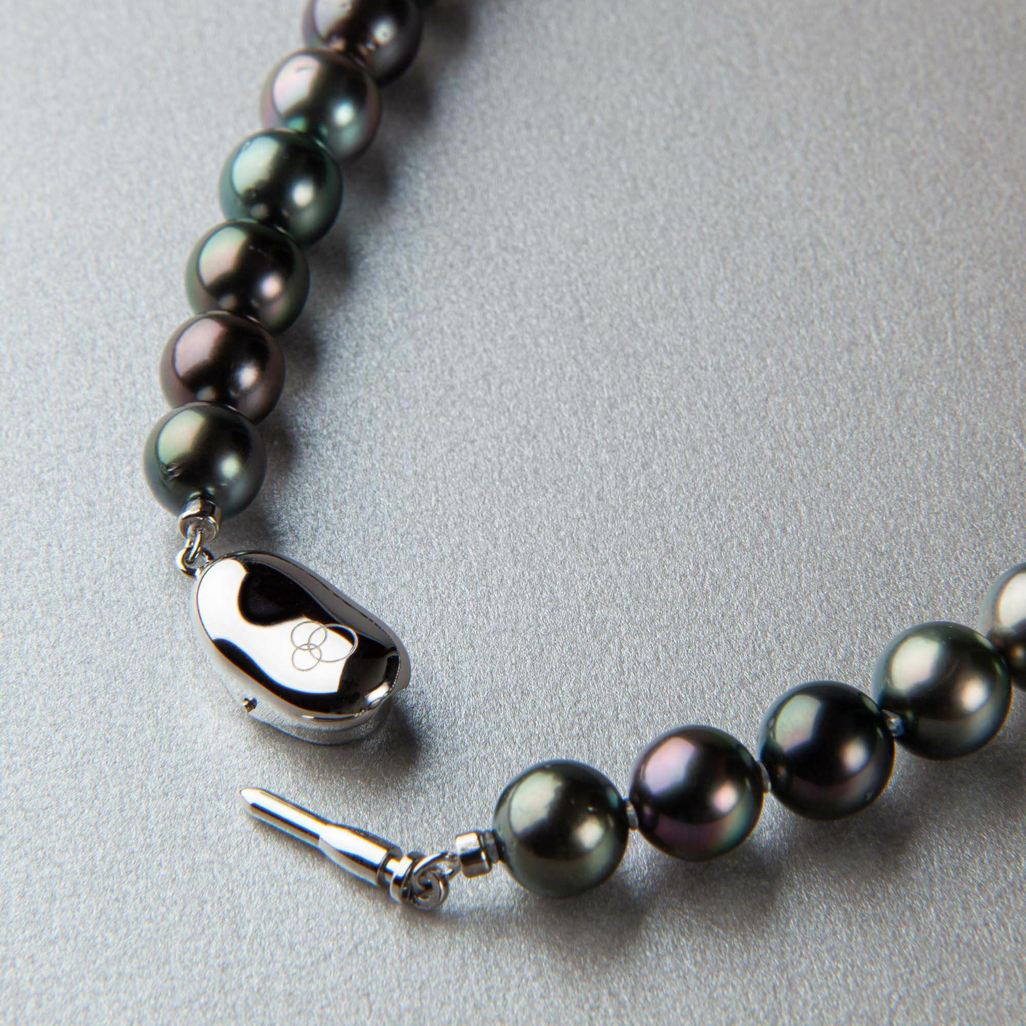 タヒチ黒蝶真珠 ネックレス 8.0-10.9mm マルチカラー オーロラ南太平洋  