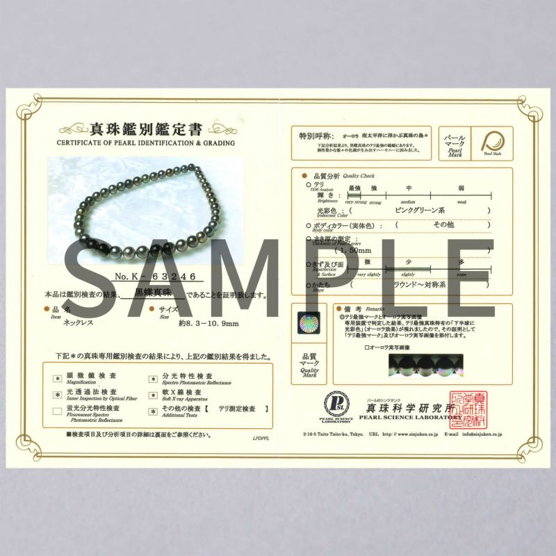 タヒチ黒蝶真珠 ネックレス 8.0-10.9mm マルチカラー オーロラ南太平洋