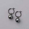 タヒチパールのフープ型ピアス Silver】黒蝶バロックタヒチパール真珠フープピアス | iichi