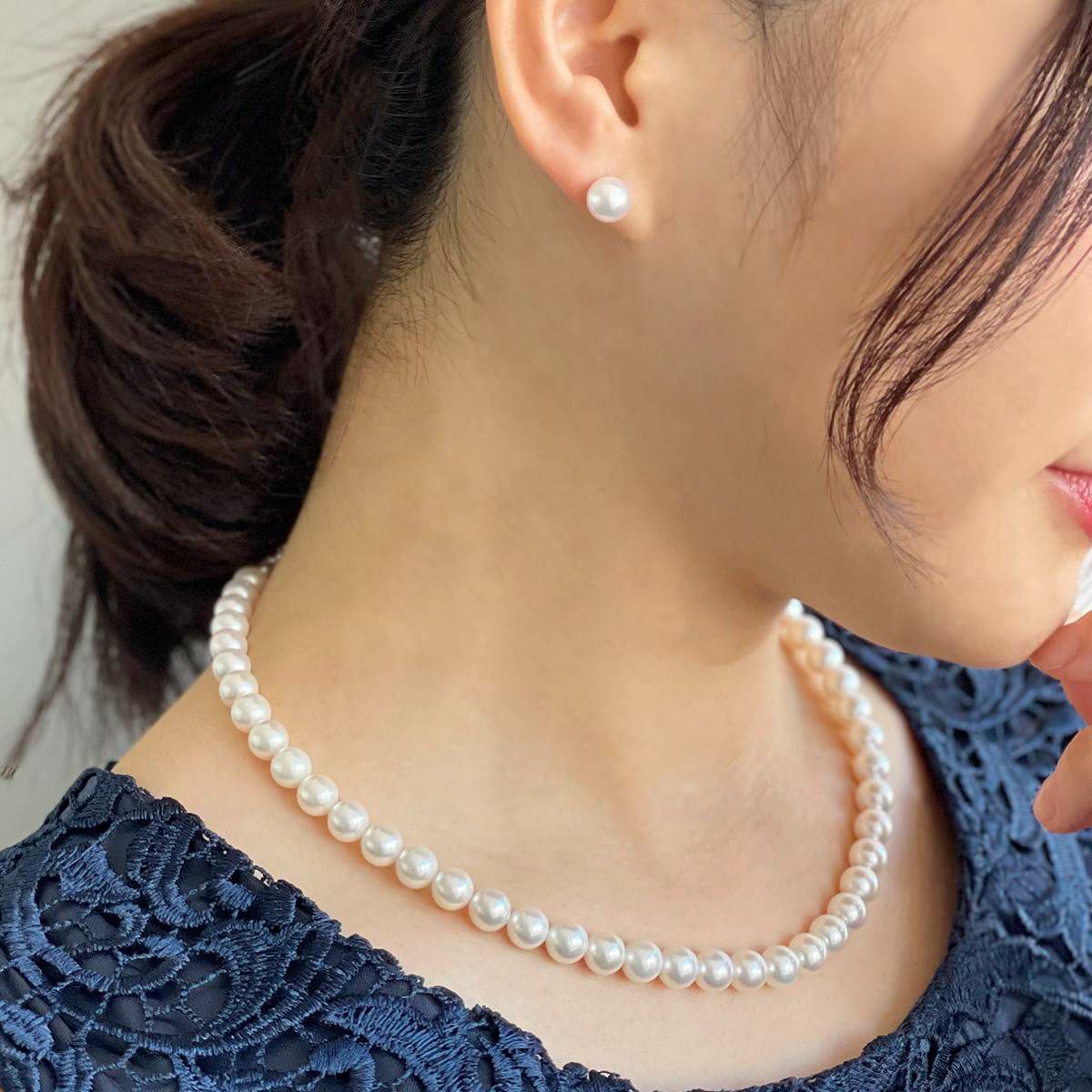 あこや真珠 ネックレスセット7.5-8.0mm -準花珠- | 7.0-8.0mm