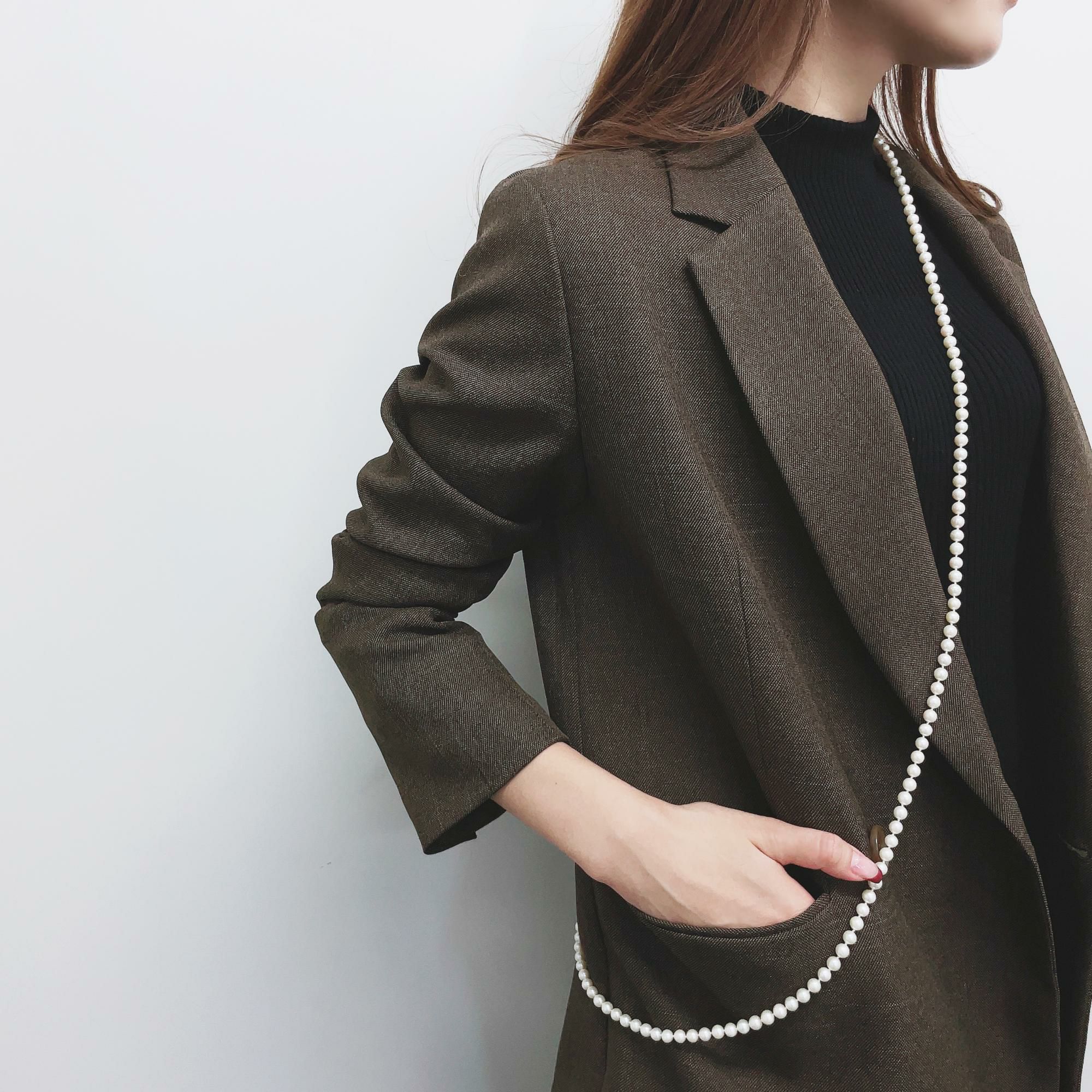 淡水真珠 ショルダーロング(ストラップ)　6.5-7.0mm 130cm