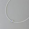 淡水真珠×オパール1石 ネックレス　2.0-2.5mm ケシ