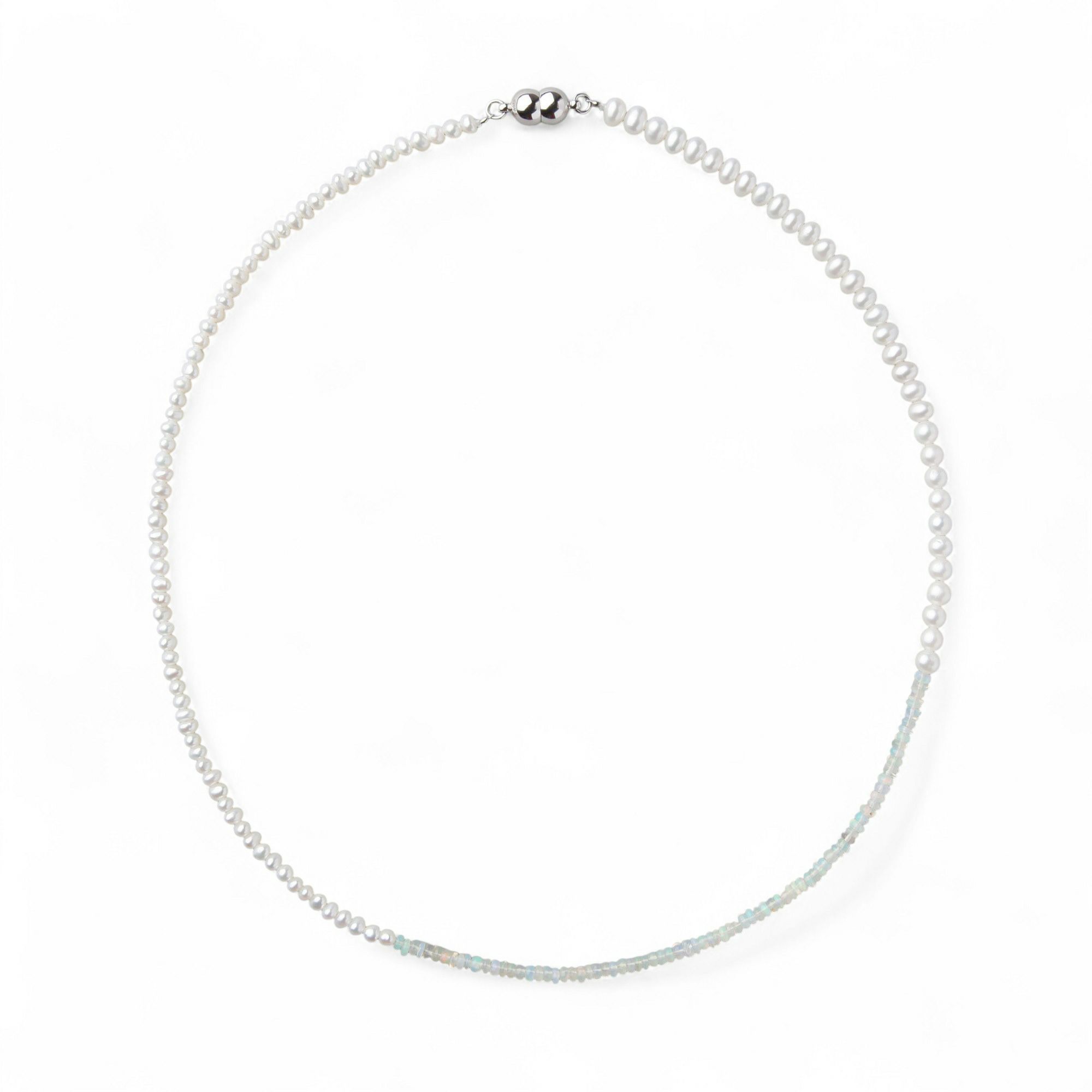 淡水真珠×オパール ネックレス　2.5-5.0mm ミックス