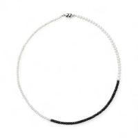  淡水真珠×ブラックスピネル ネックレス　2.5-5.0mm ミックス