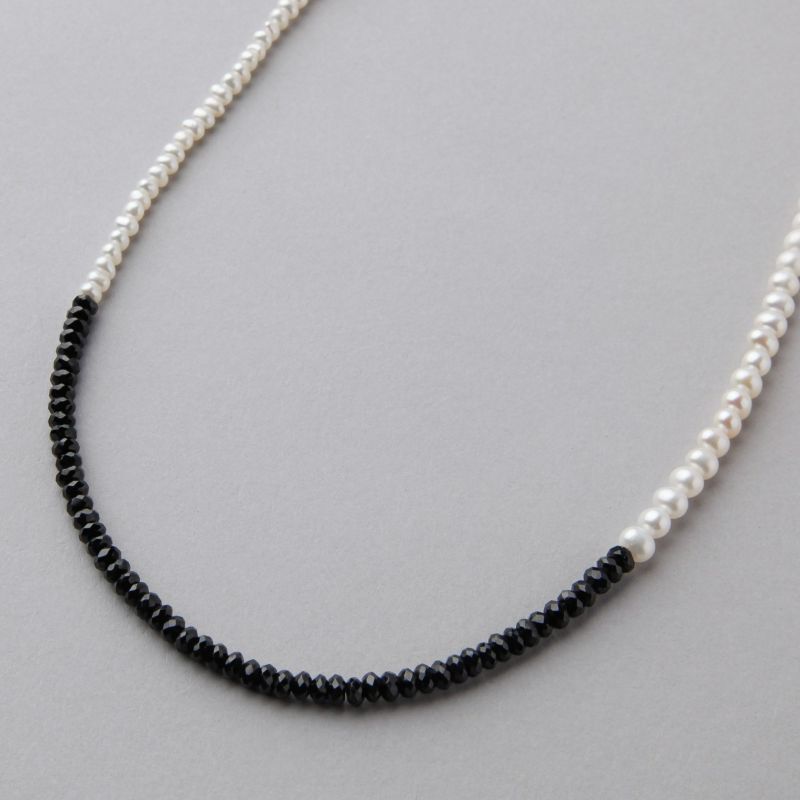  淡水真珠×ブラックスピネル ネックレス　2.5-5.0mm ミックス