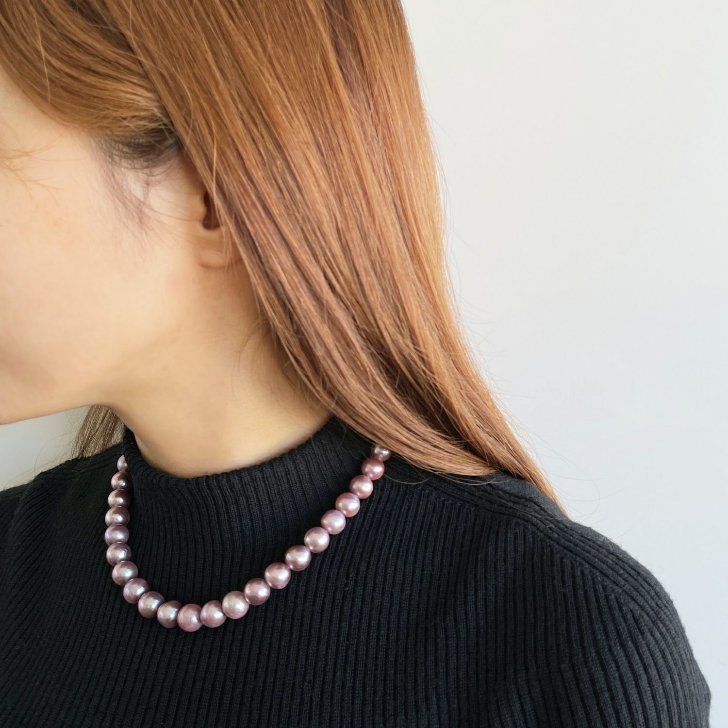 淡水真珠 ネックレス9-11mm -Mauvette-