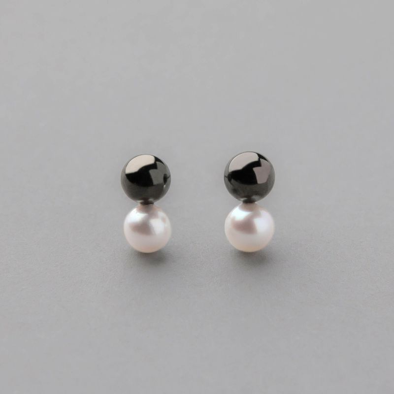 BonBon あこや真珠 ピアス4.5-5.0mm メタルボールK10 BP | あこや真珠