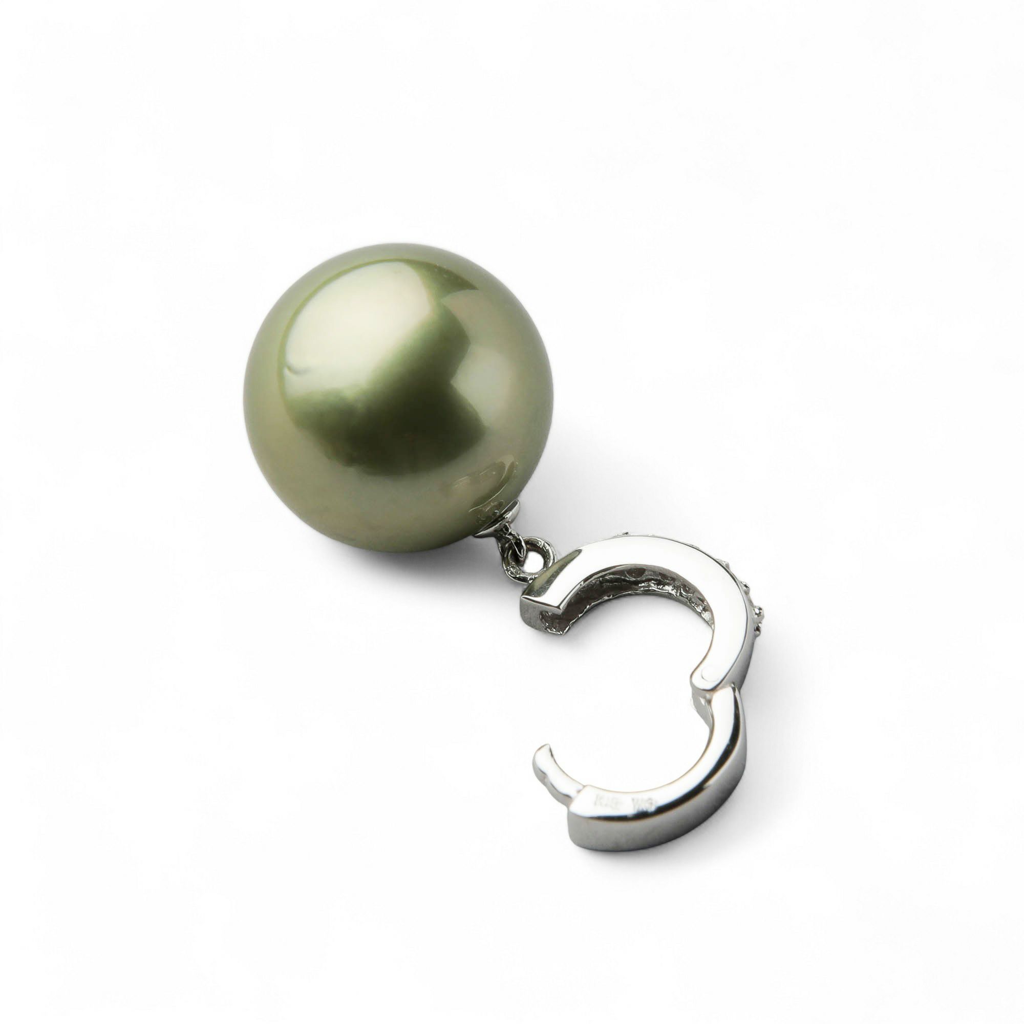 Pistachio タヒチ黒蝶真珠 クリッカー/ペンダントトップ 11mmUP K18WG