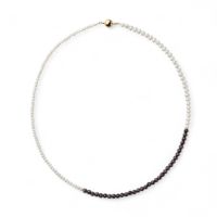 淡水真珠×ガーネット ネックレス　2.5-5.0mm ミックス