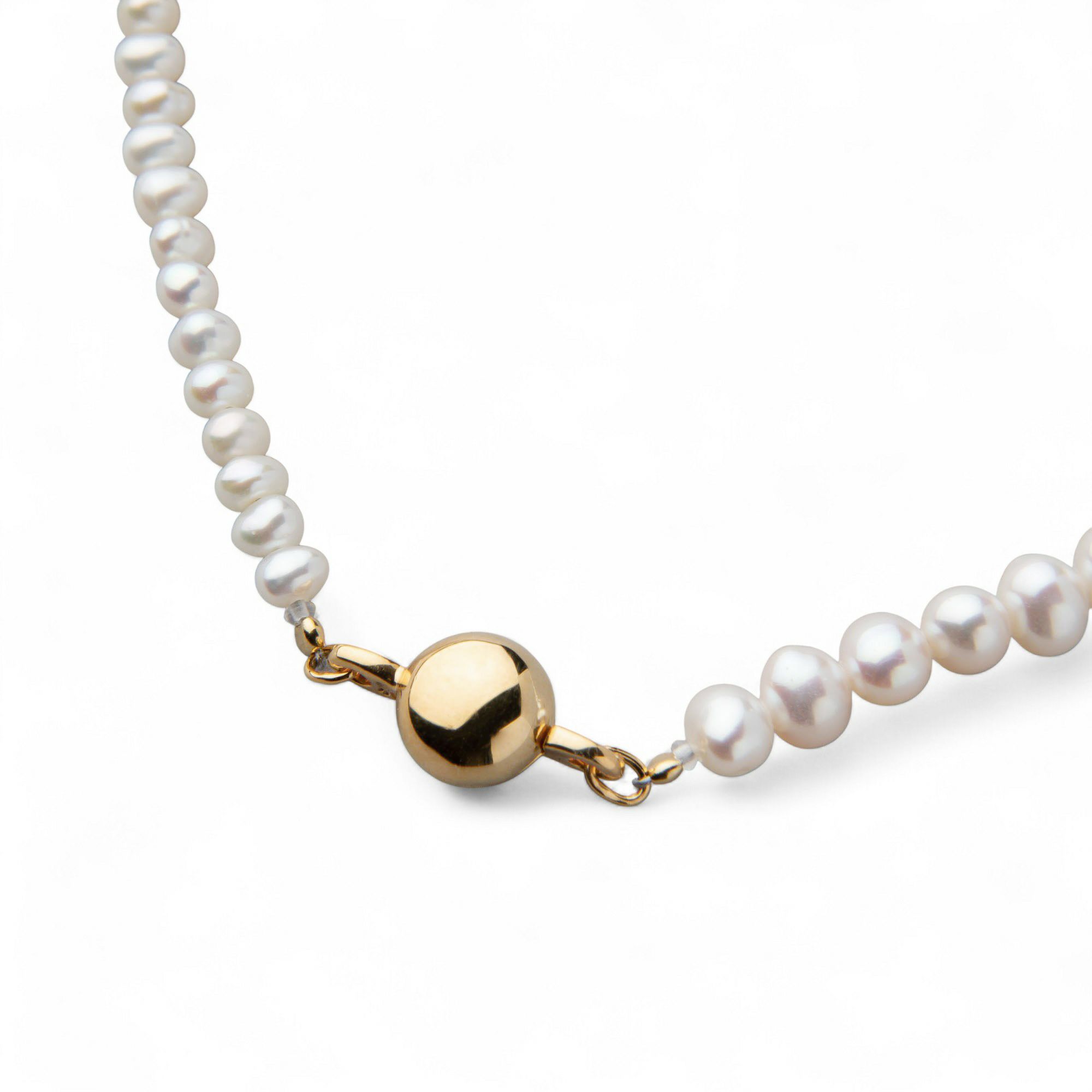 淡水真珠×ガーネット ネックレス　2.5-5.0mm ミックス