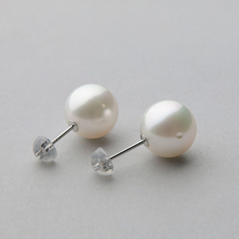 LUXE 南洋白蝶真珠 ピアス, 11mm PT900