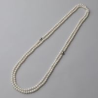 【照り強】本真珠 ロング パール ネックレス 約7mm-7.3mm 130cm 楽天スーパーセール】 照り強】本真珠 ロング 130cm 約7mm-7.3mm