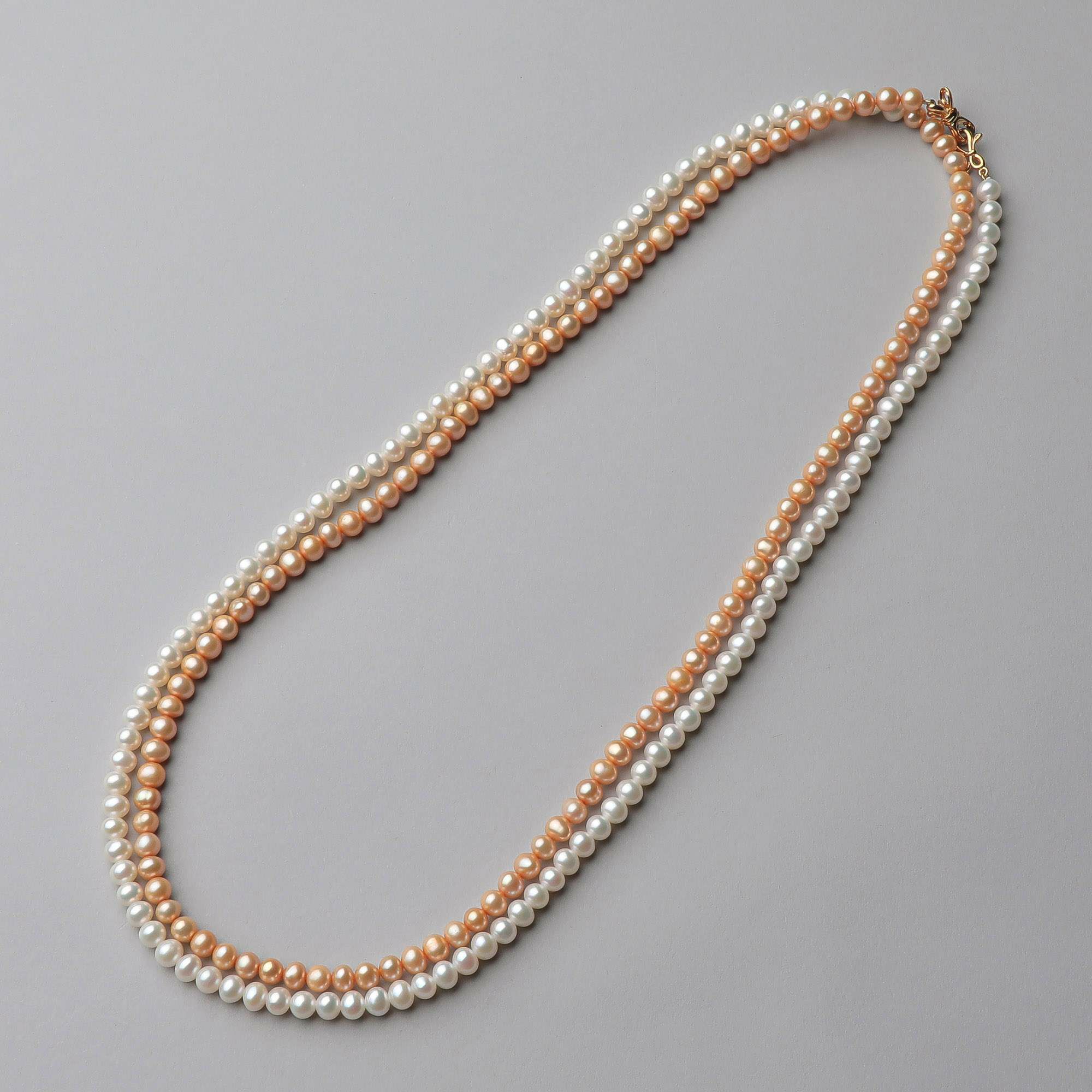 淡水真珠 ロングネックレス 5.5-6.0mm 120cm ツートンカラー | 淡水 