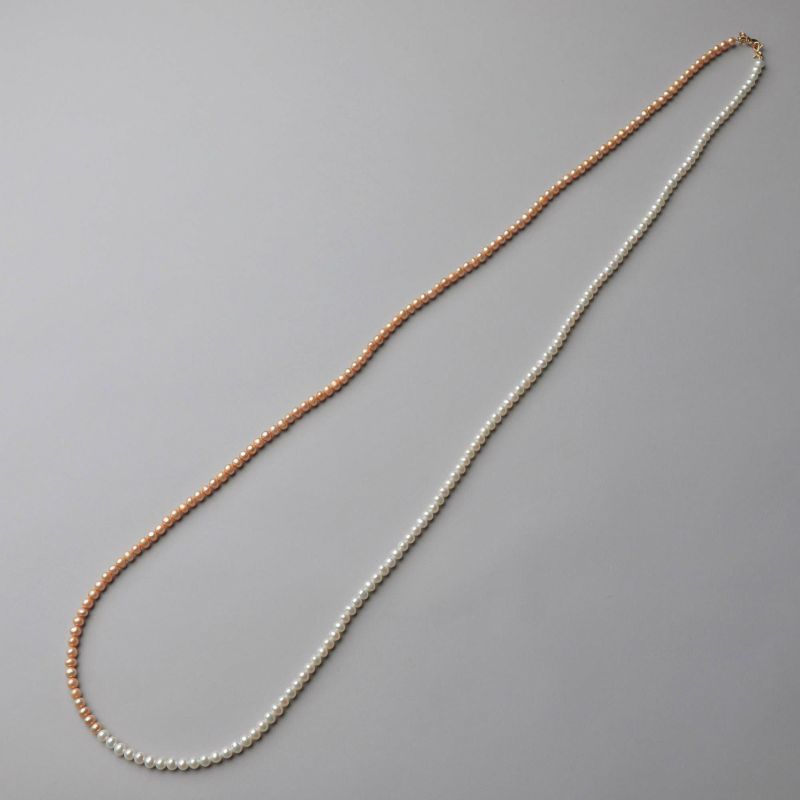 淡水真珠 ロングネックレス 5.5-6.0mm 120cm ツートンカラー | 淡水真珠ネックレス