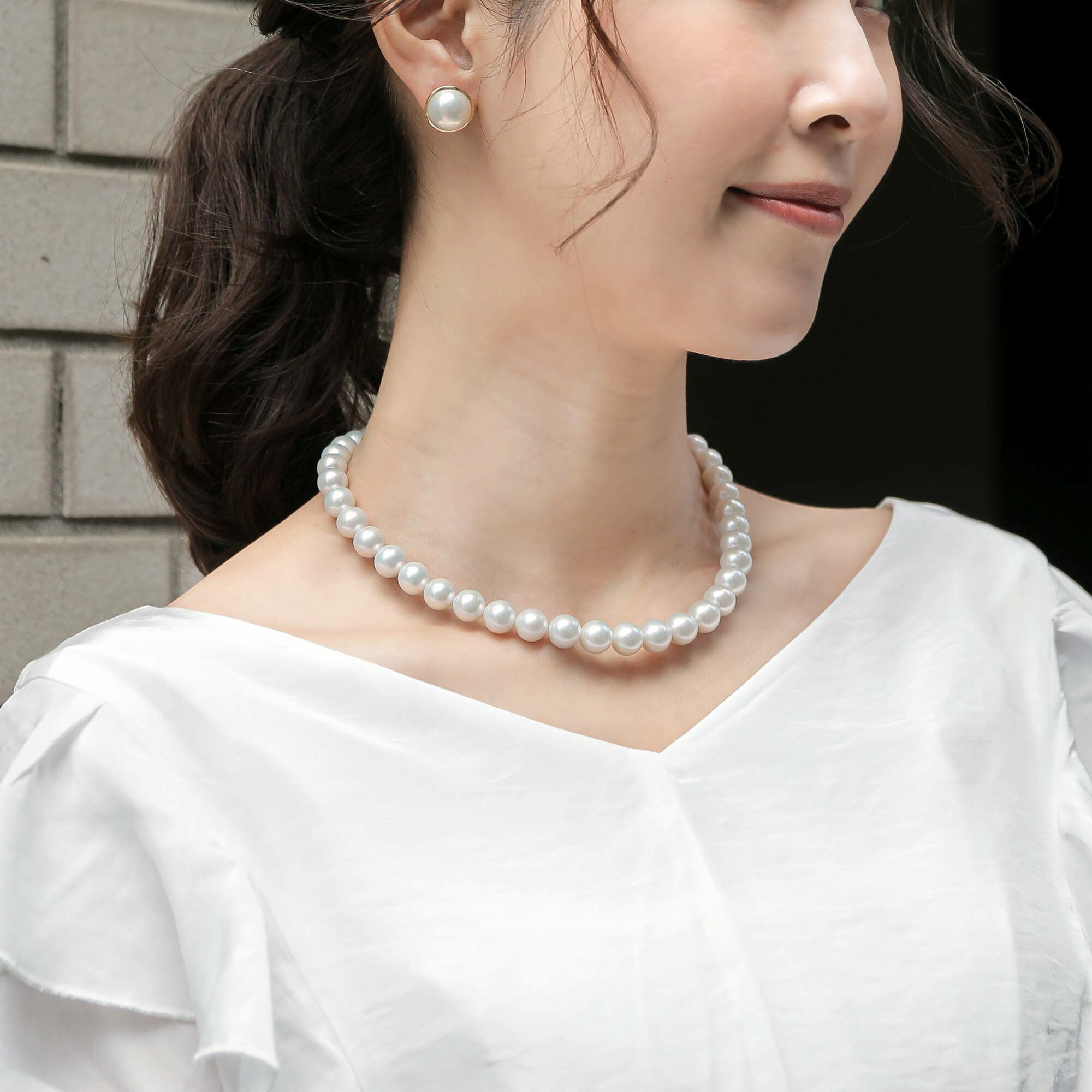 LUXE 淡水真珠(有核) ネックレス 9-10mm ラウンド 超上質ランク | 淡水