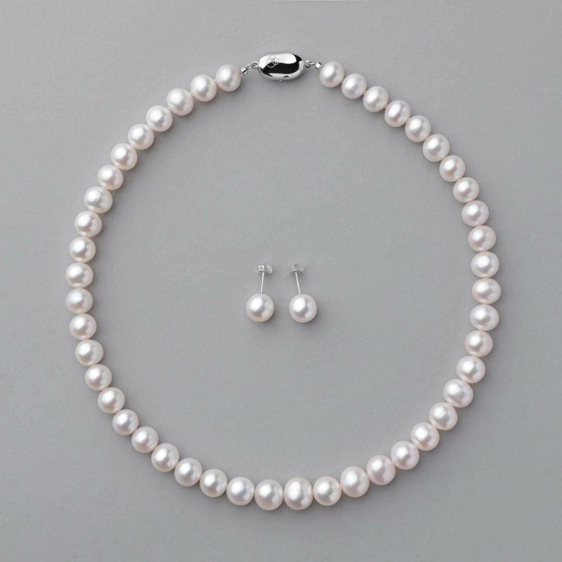 淡水真珠 ネックレスセット8.5-9.5mm 上質ランク 淡水真珠ネックレス