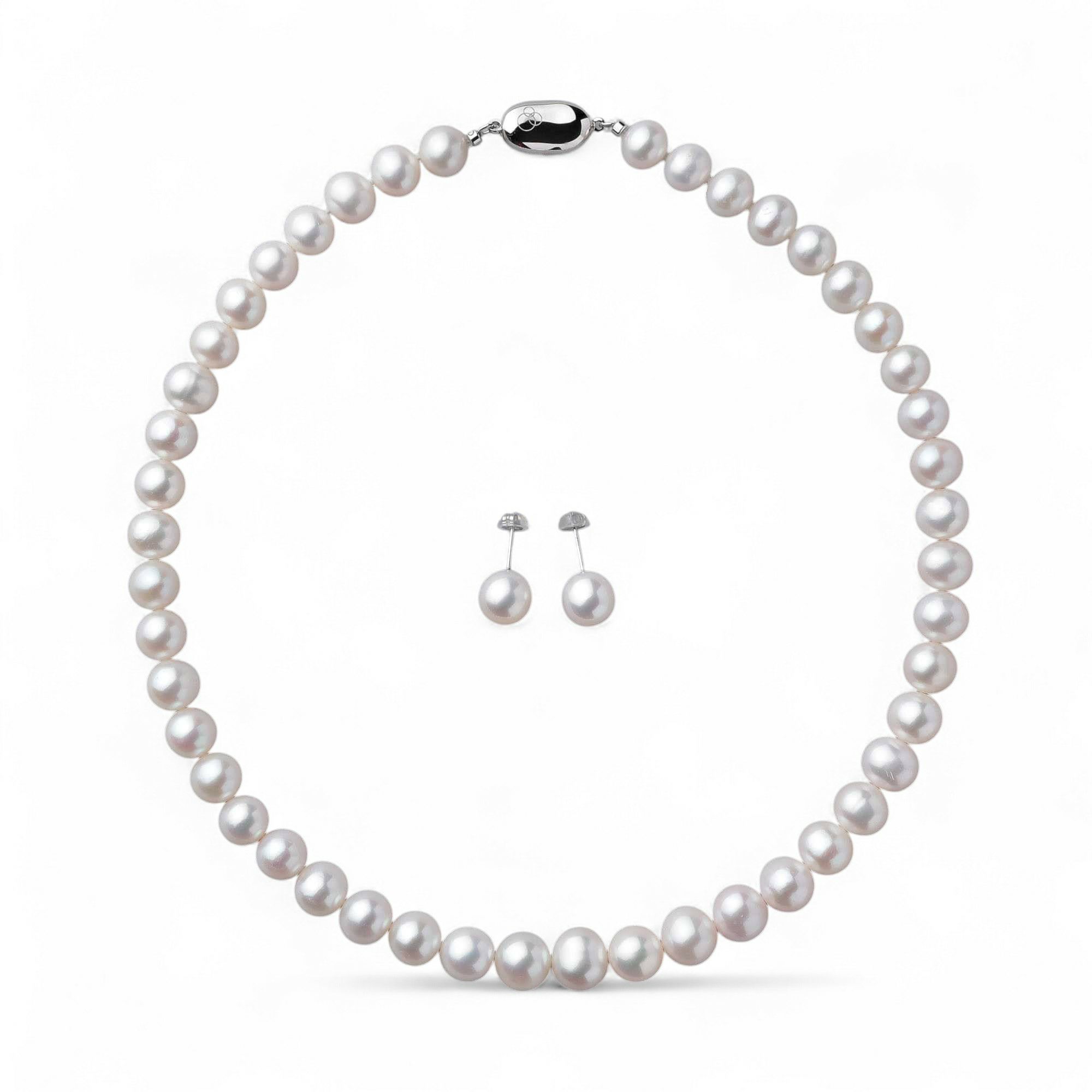 LUXE 淡水真珠(有核) ネックレス 9-10mm ラウンド 超上質ランク | 淡水  