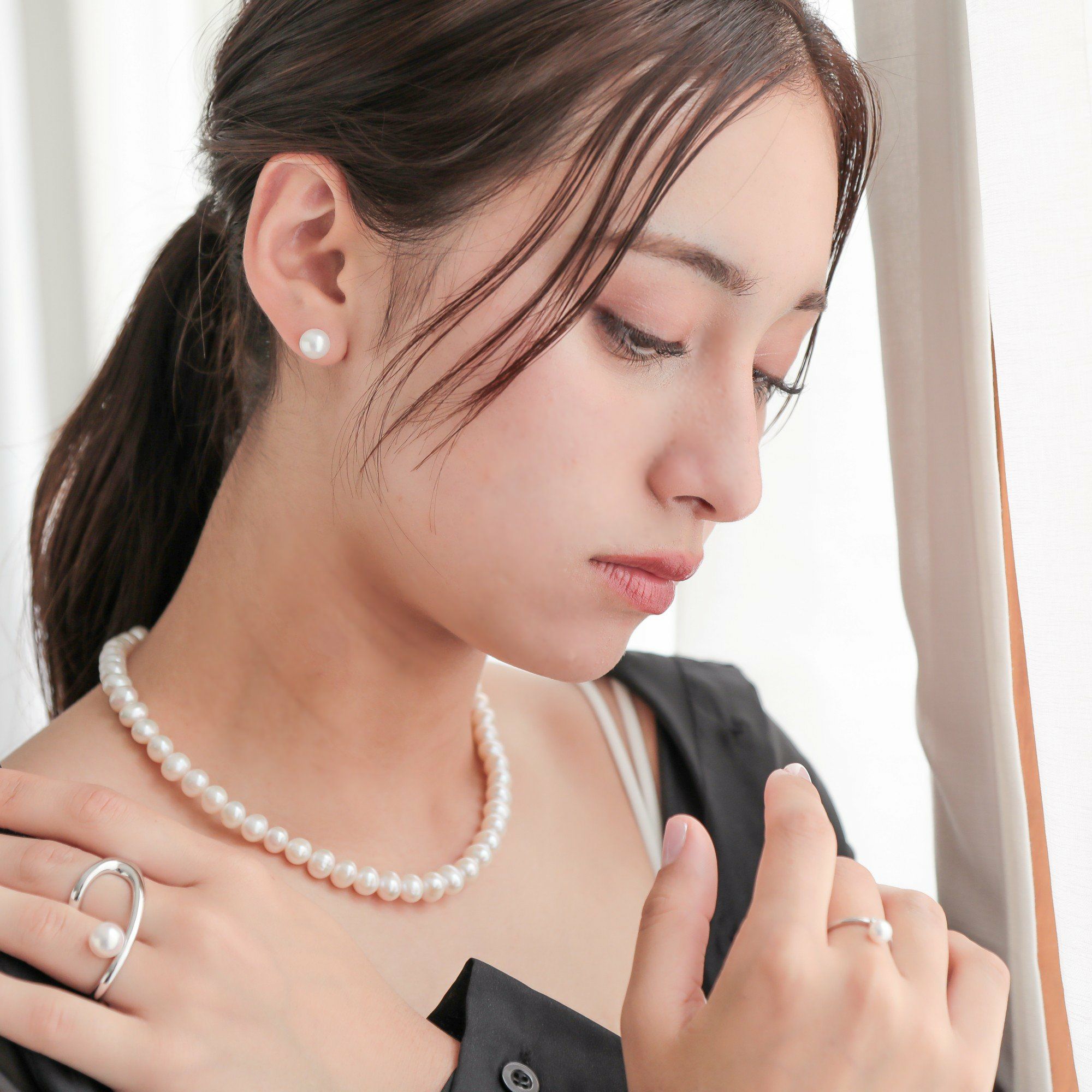 淡水真珠 ネックレスセット8.5-9.5mm 上質ランク