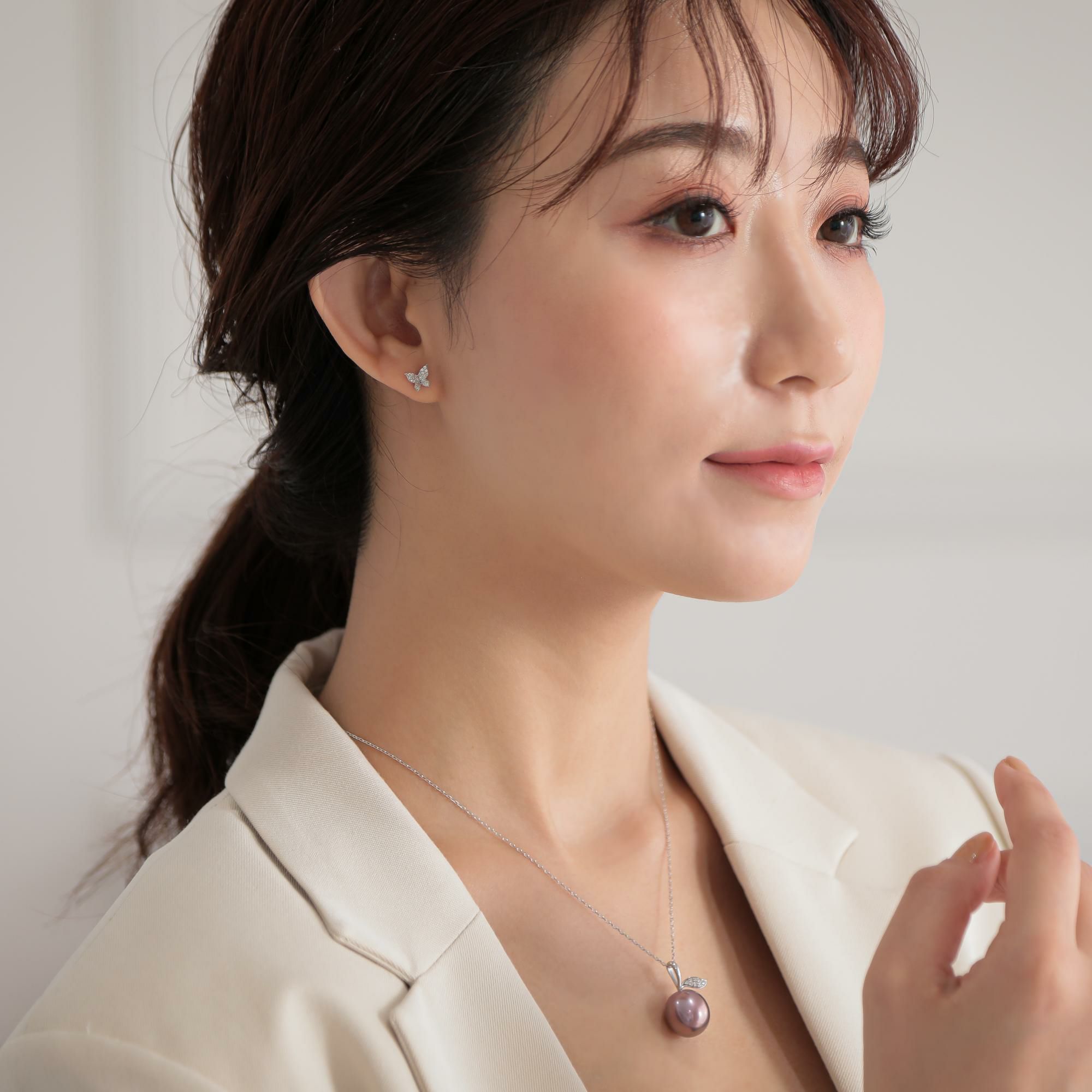 plumberry 淡水真珠 ペンダントトップ　11mmUP K18WG リンゴ