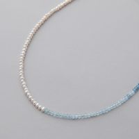 淡水真珠×アクアマリン ネックレス 2.5-3.2mm ハーフ | 淡水真珠ネックレス