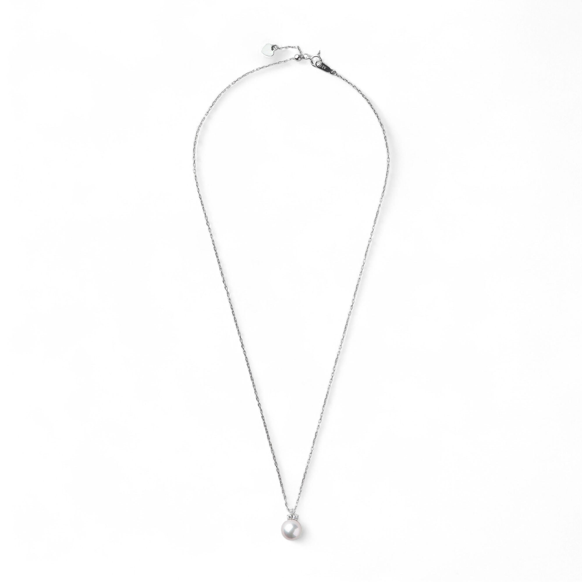 オーロラ花珠真珠 ペンダント8.5-9.0mm K18WG -Premium-