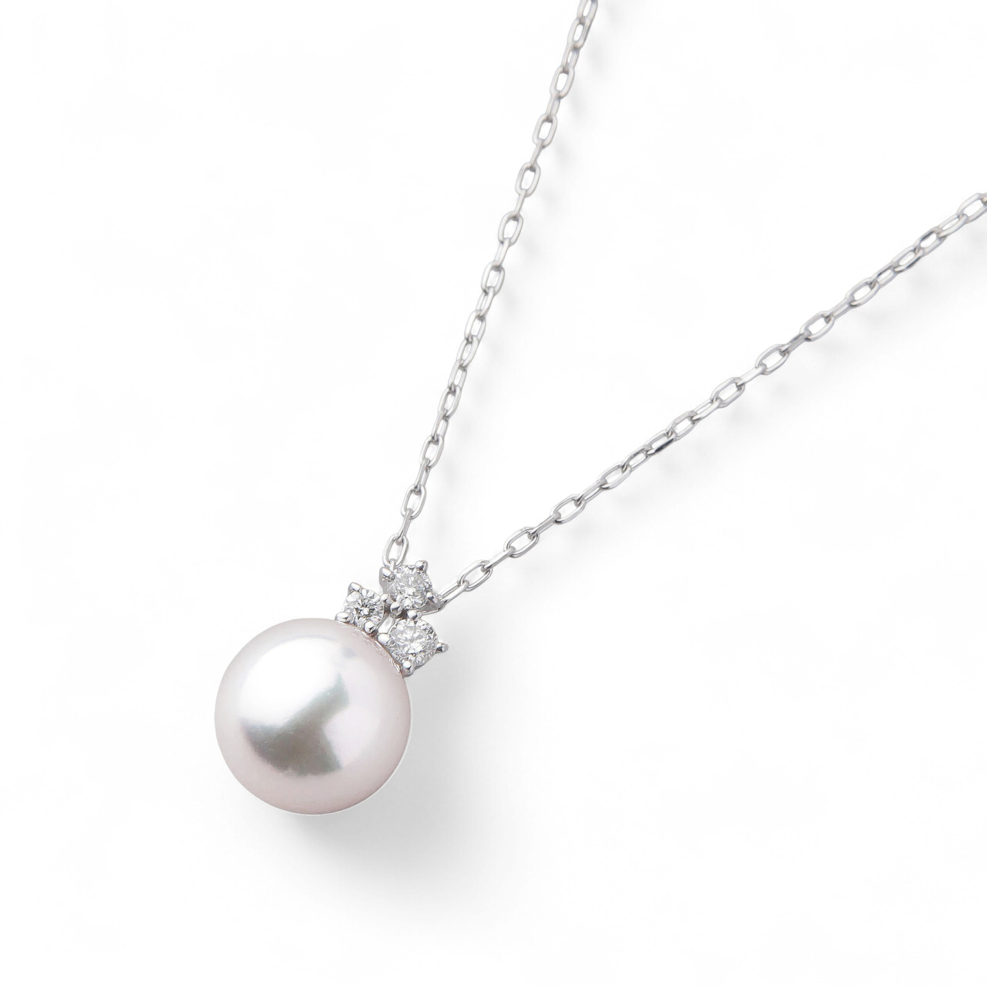 オーロラ花珠真珠 ペンダント8.5-9.0mm K18WG -Premium-