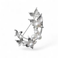 あこや真珠 蝶 ブローチ 5.5-7.0mm SV925 | パールブローチ