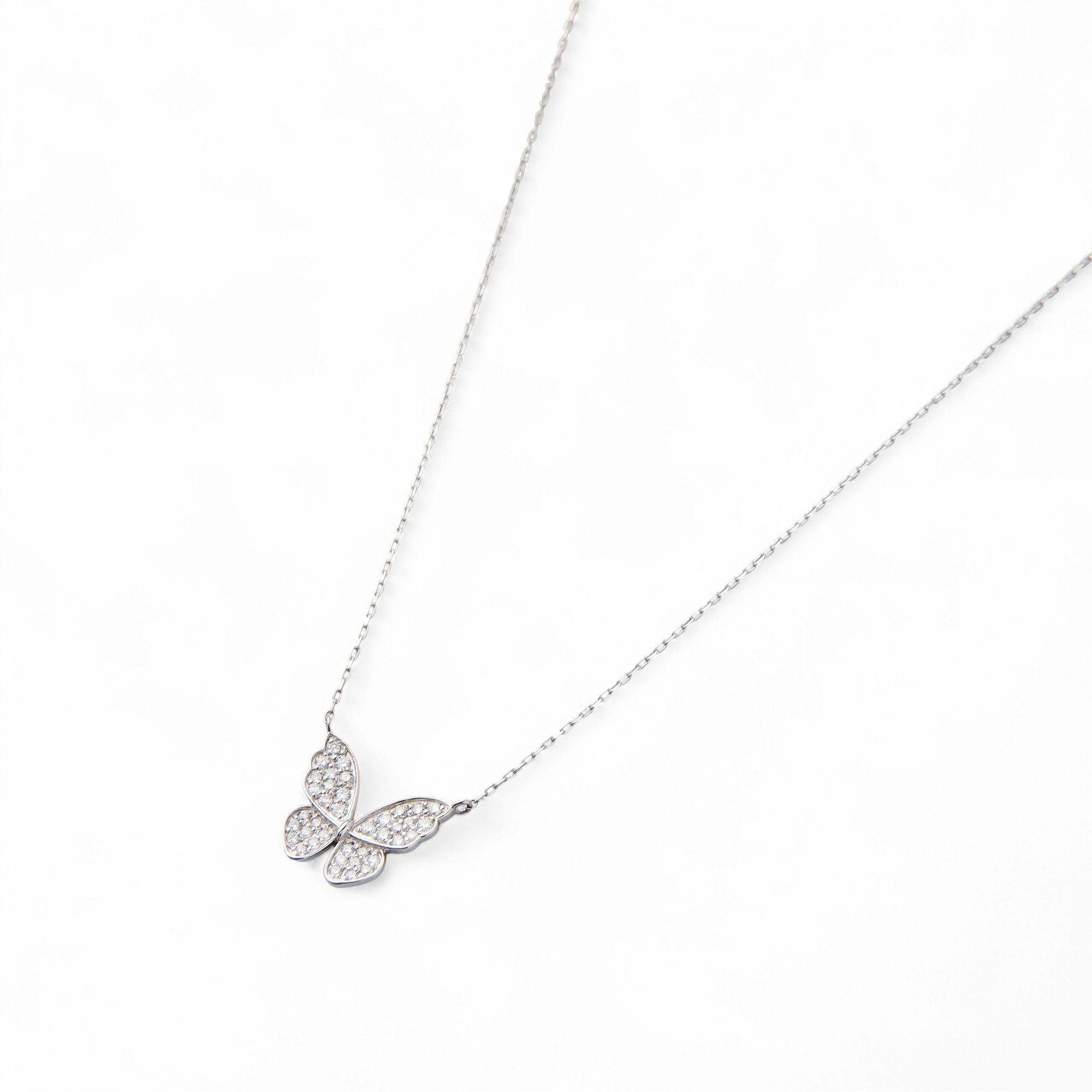 ダイヤモンド 蝶 ペンダントSPT900/850　0.20ct 40cm