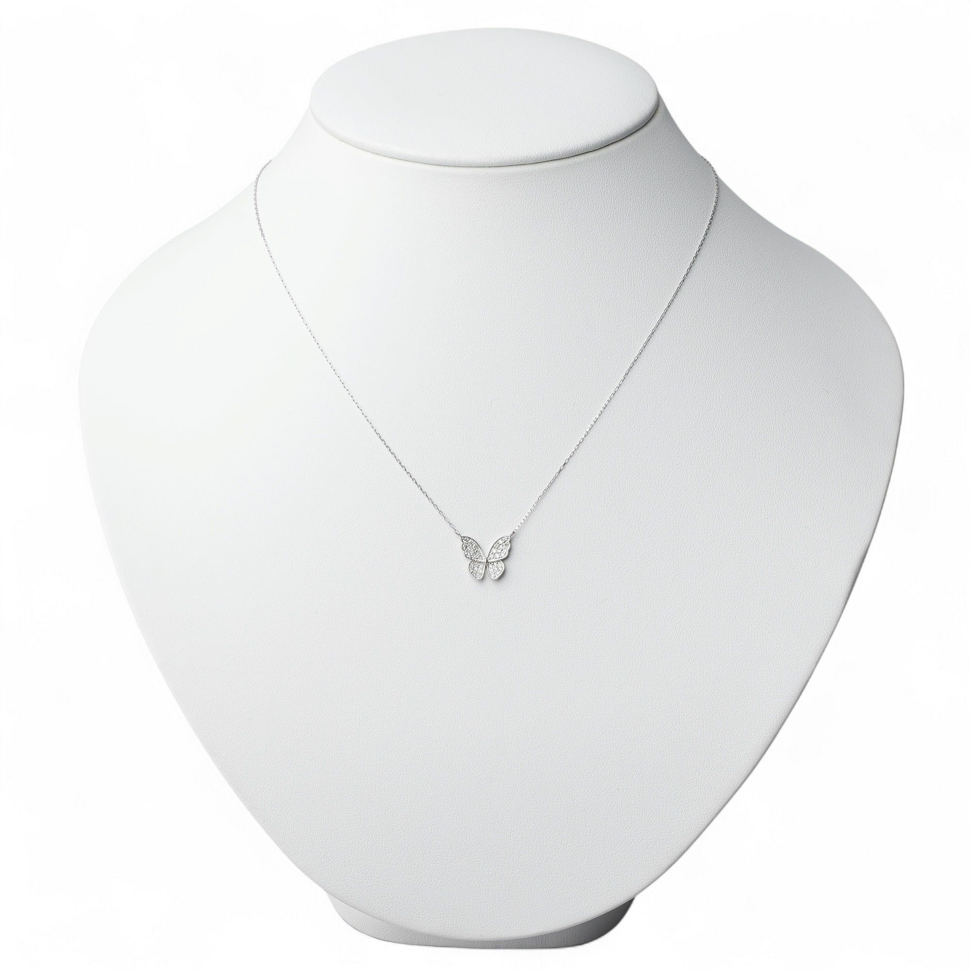 ダイヤモンド 蝶 ペンダントSPT900/850　0.20ct 40cm