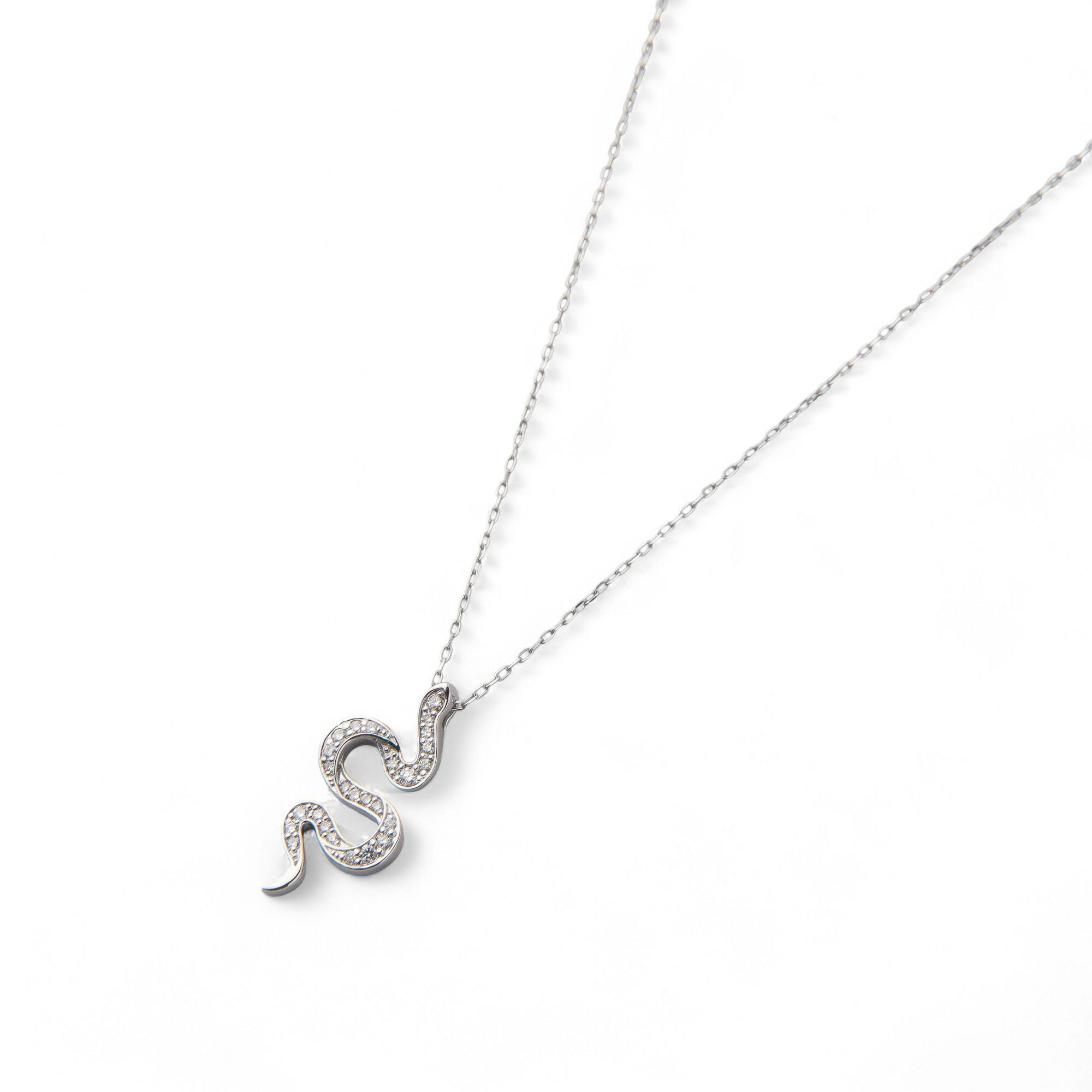 ダイヤモンド 蛇 ペンダントPT900/850　0.15ct 45cm