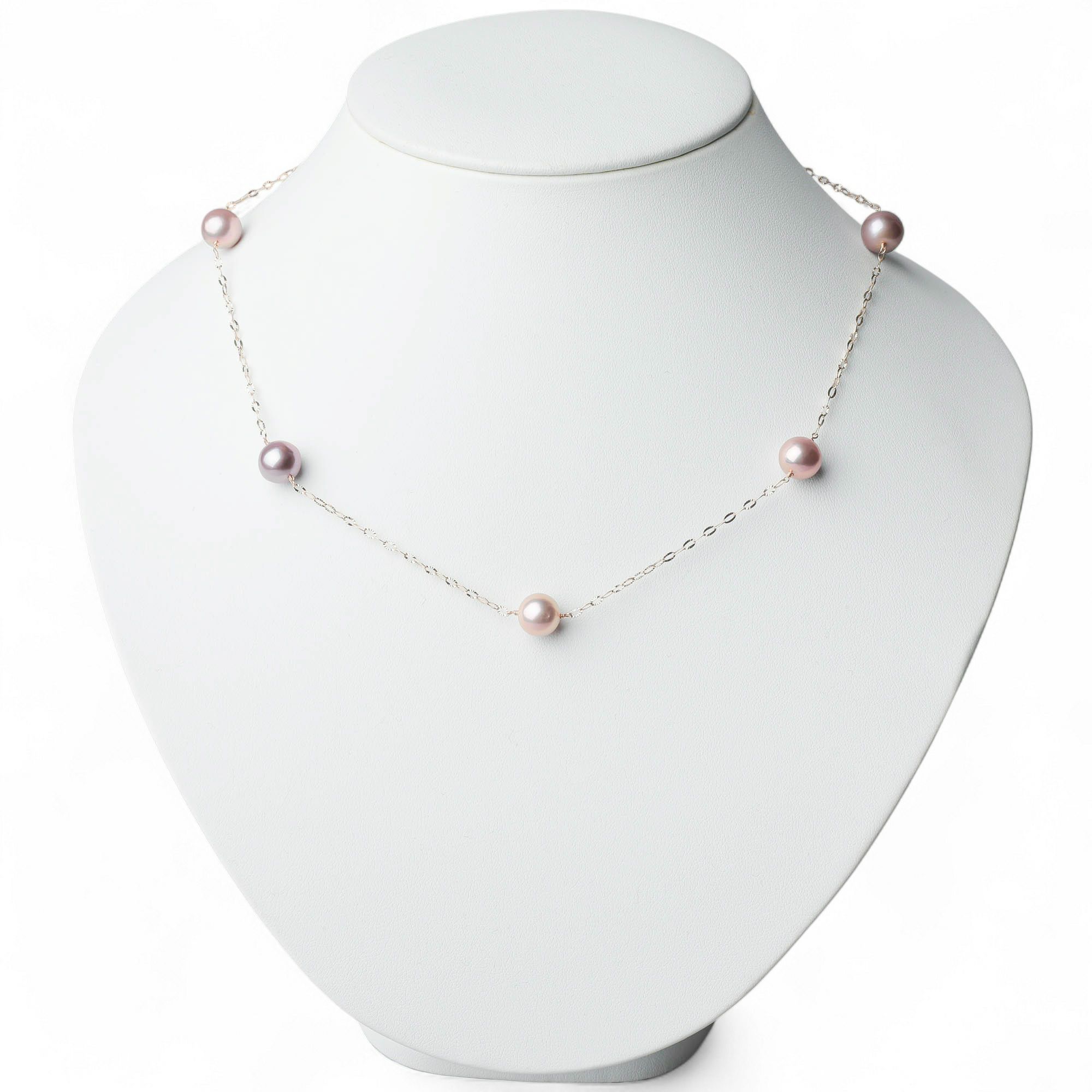 plumberry 淡水真珠 ステーションネックレス　8-9mmUP K10YG