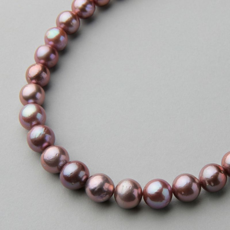 ピンクの真珠のネックレスは9.0-10 mmの丸い大きな真珠です。71 