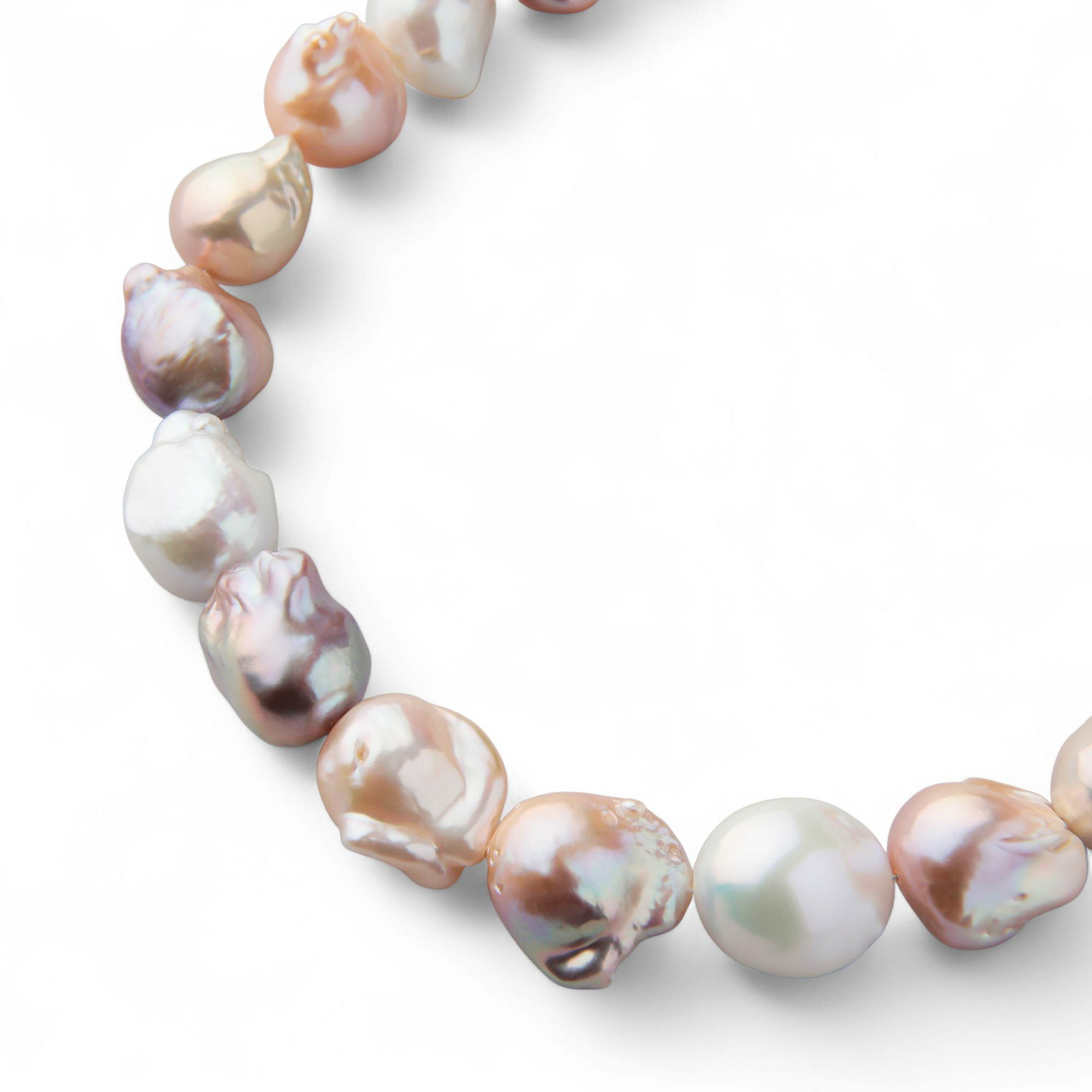 淡水バロック真珠 ネックレス15×18mm ピンク -Unique+-