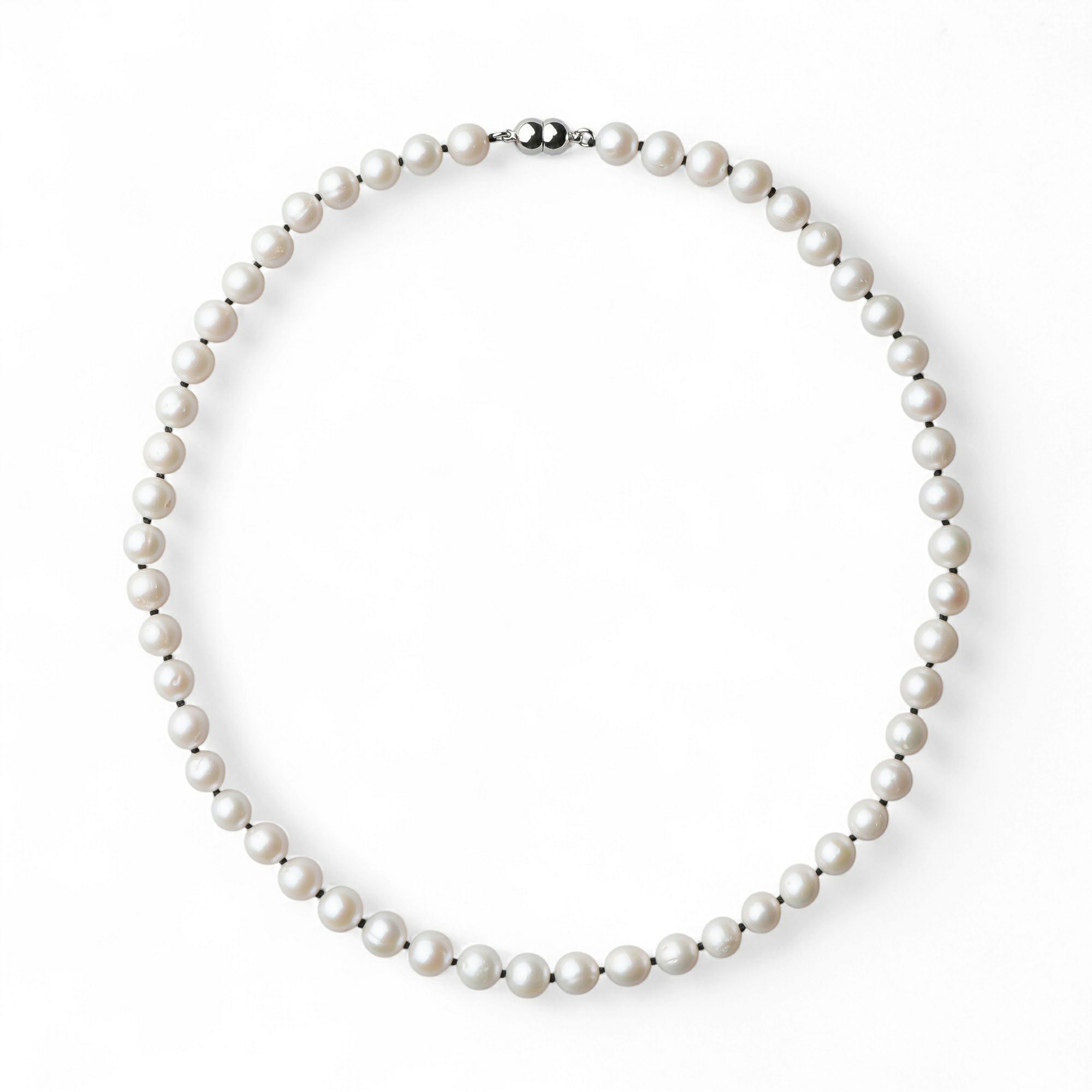 淡水真珠 カラーノットネックレス　7.5-8.0mm ブラック